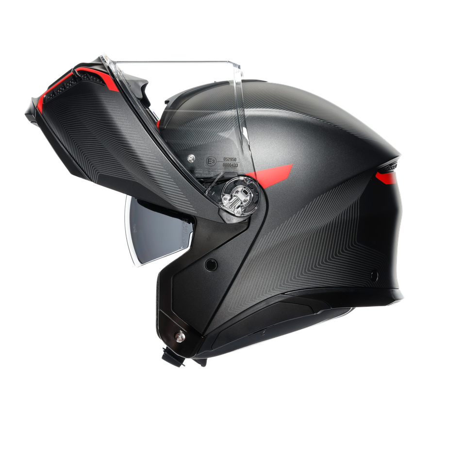 TOURMODULAR FREQUENCY MATT GUNMETAL/RED - MOTORBIKE FLIP UP HELMET E2206