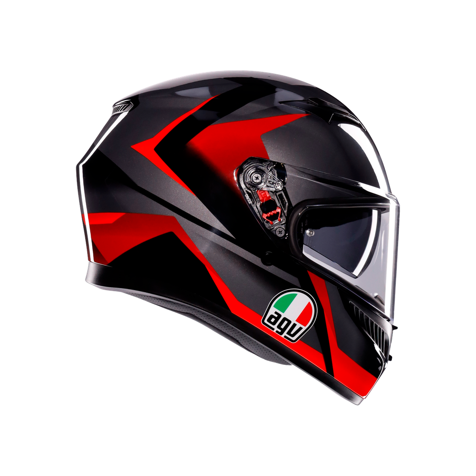 K3 STRIGA BLACK/GREY/RED - MOTORBIKE FULL FACE HELMET E2206