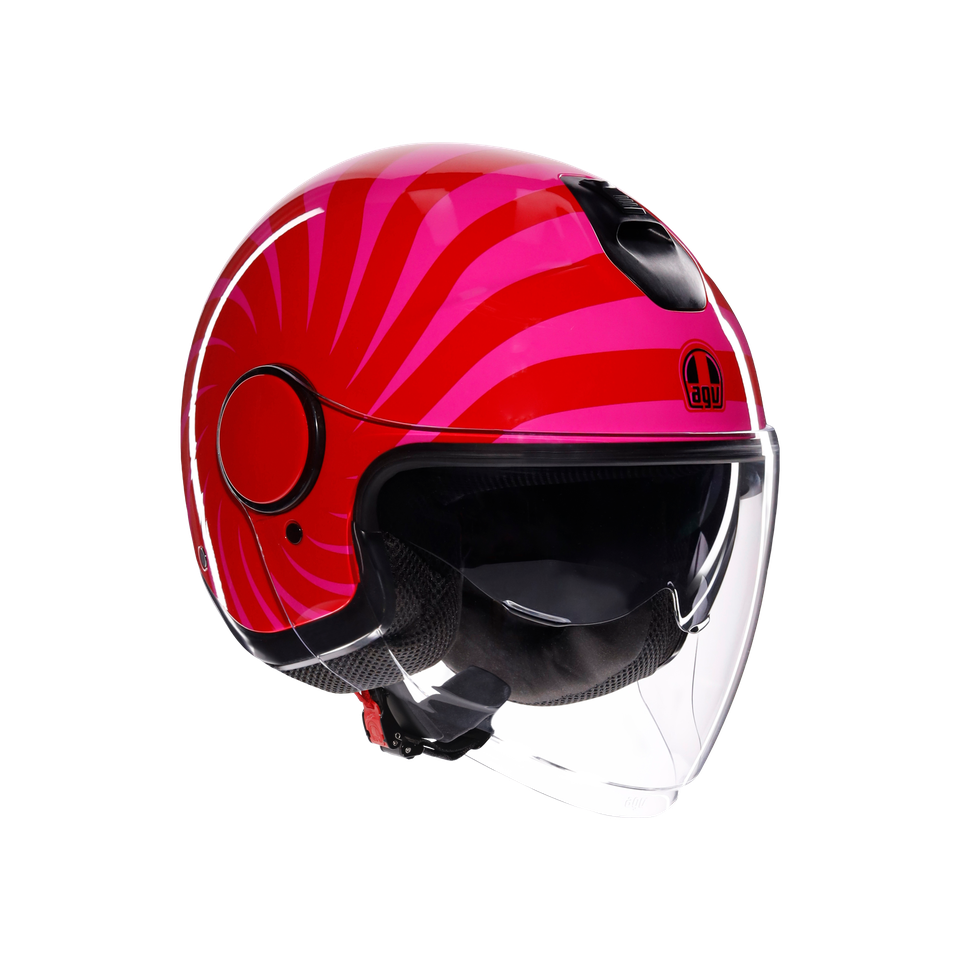 ETERES TROPEA RED/PINK - MOTORBIKE OPEN FACE HELMET E2206