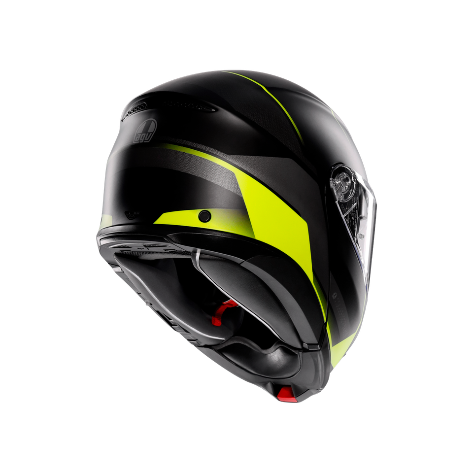 TOURMODULAR PERCEPTION MATT BLACK/YELLOW FLUO - MOTORBIKE FLIP UP HELMET E2206