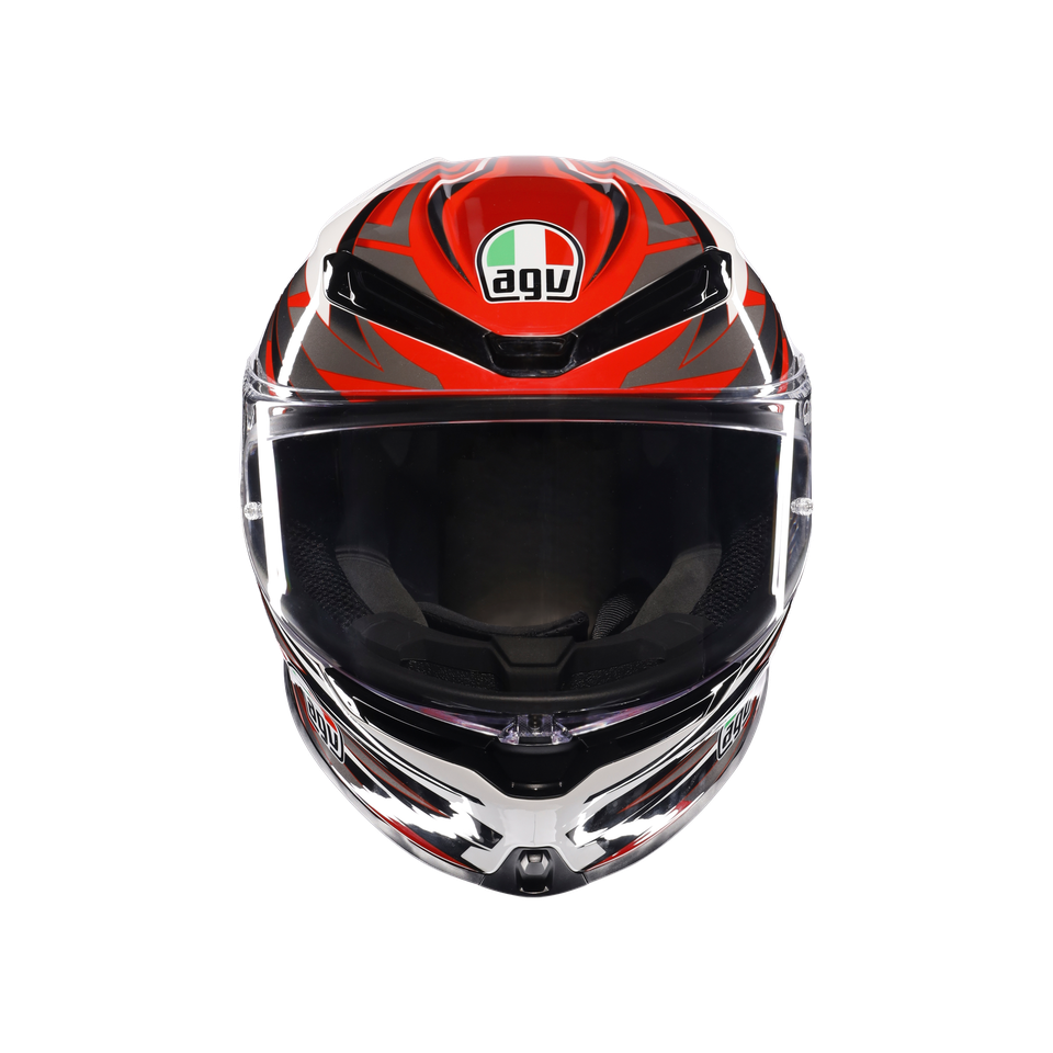 K6 S REEVAL WHITE/RED/GREY - MOTORBIKE FULL FACE HELMET E2206