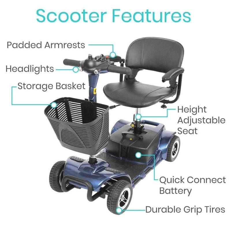 Vive Health Lightweight Portable 4 Wheel Mobility Scooters
