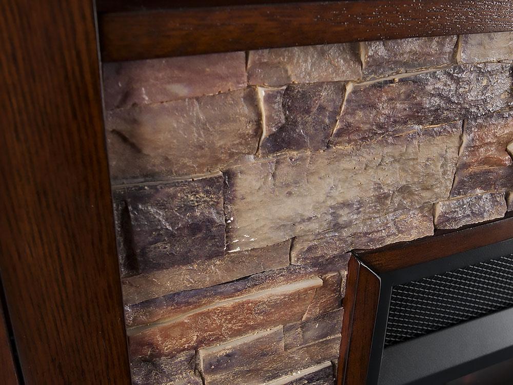 Redden Wall/Corner Electric Fireplace TV Stand in Espresso