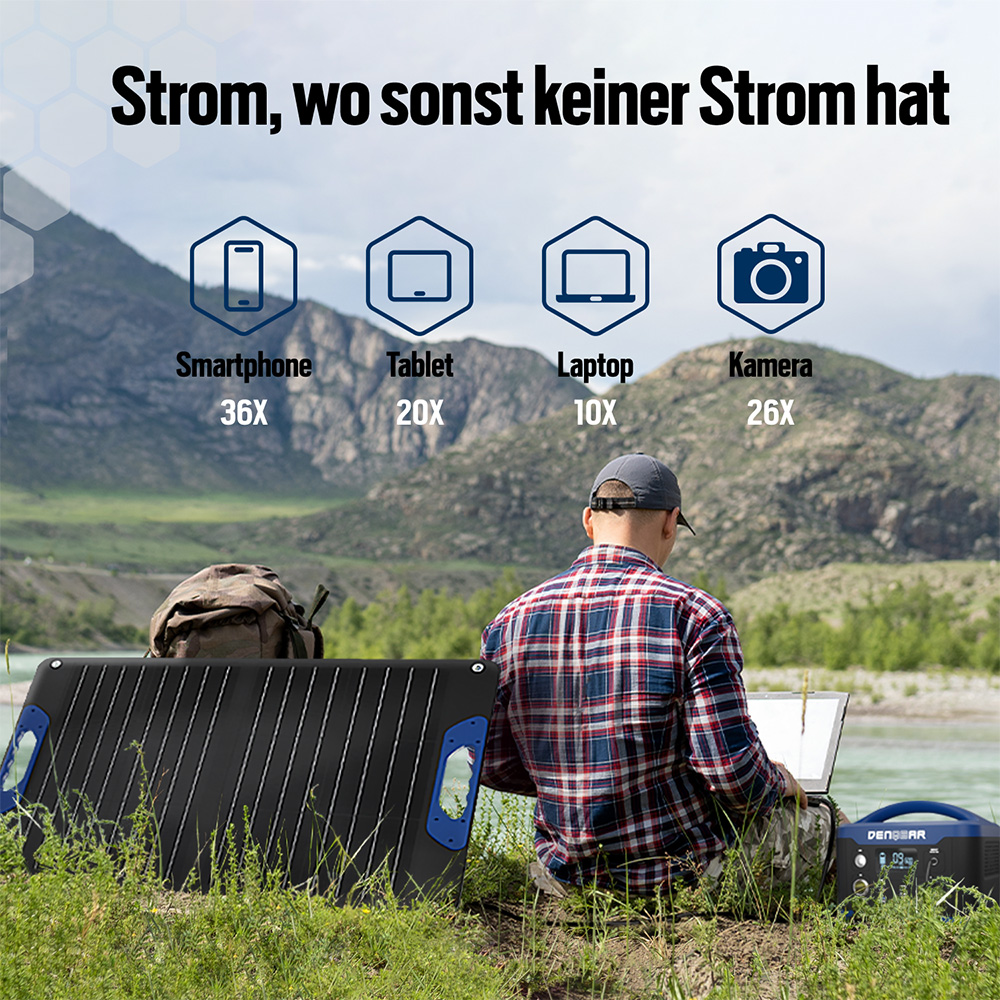 1200 W SOLARGENERATOR MIT 100 W SOLARPANEL