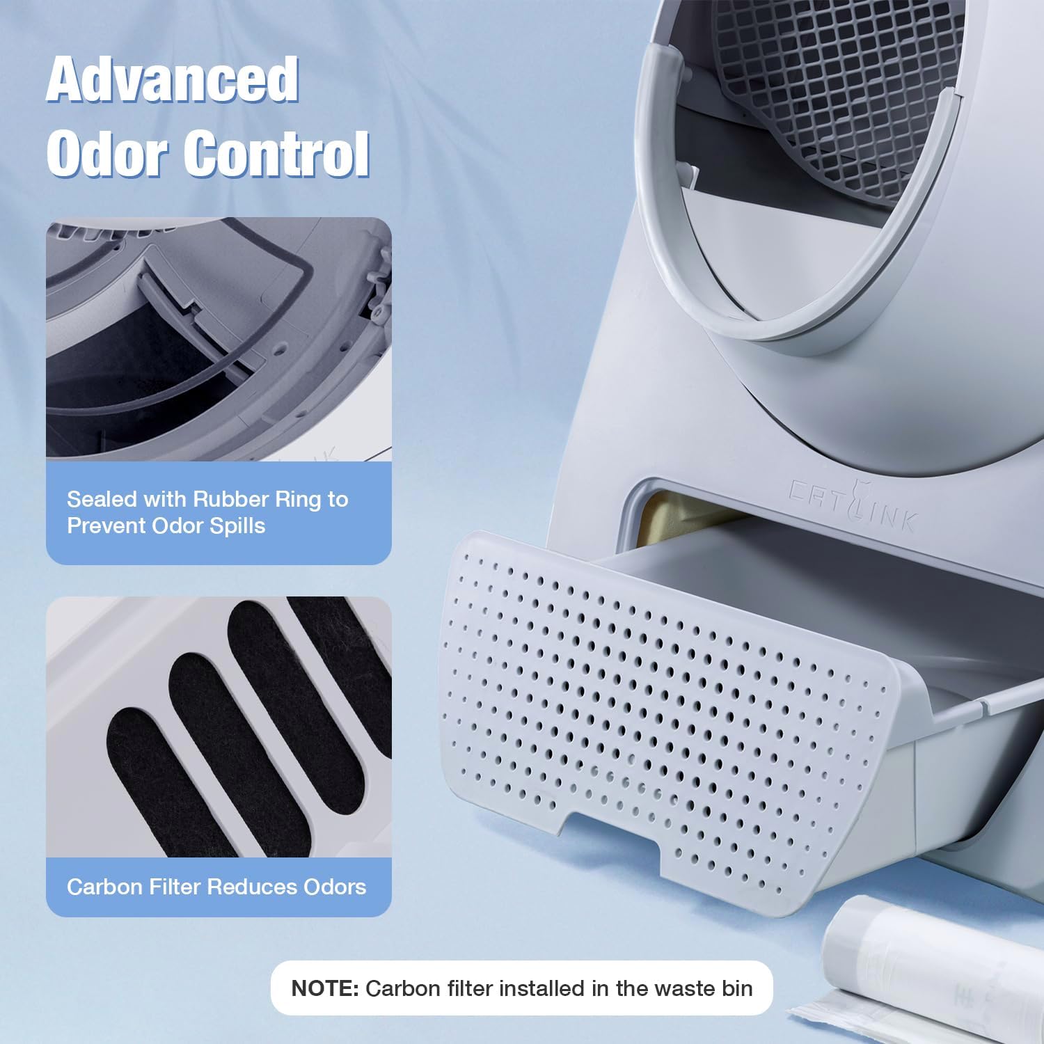 CATLINK Self Cleaning Cat Litter Box, Automatic Cat Litter Box, Double Odor Removal, Cat Litter Box for Cats from 3.5 pounds to 22 pounds (Young Version)