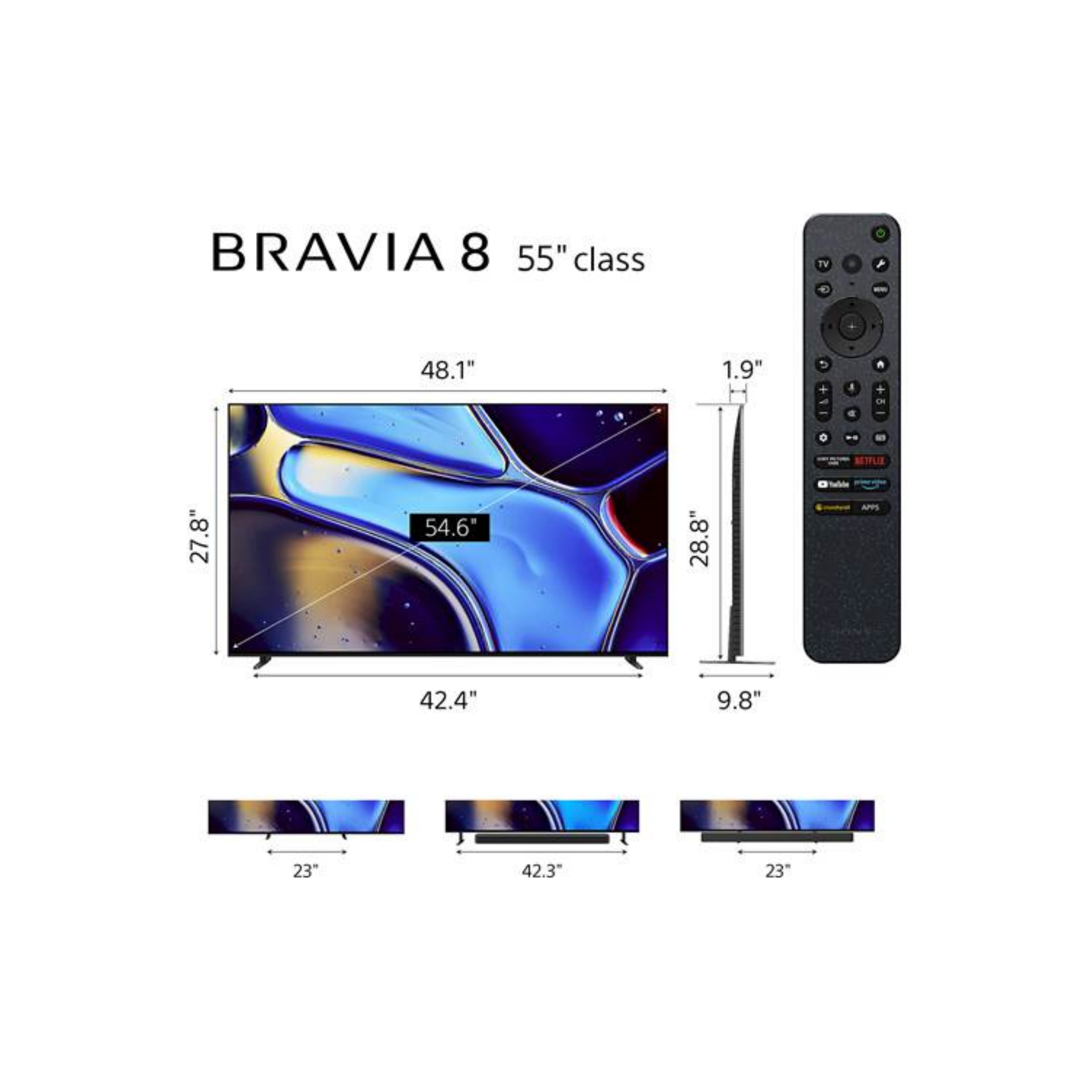 Sony BRAVIA 8 (K55XR80) Smart OLED 4K TV with HDR (55