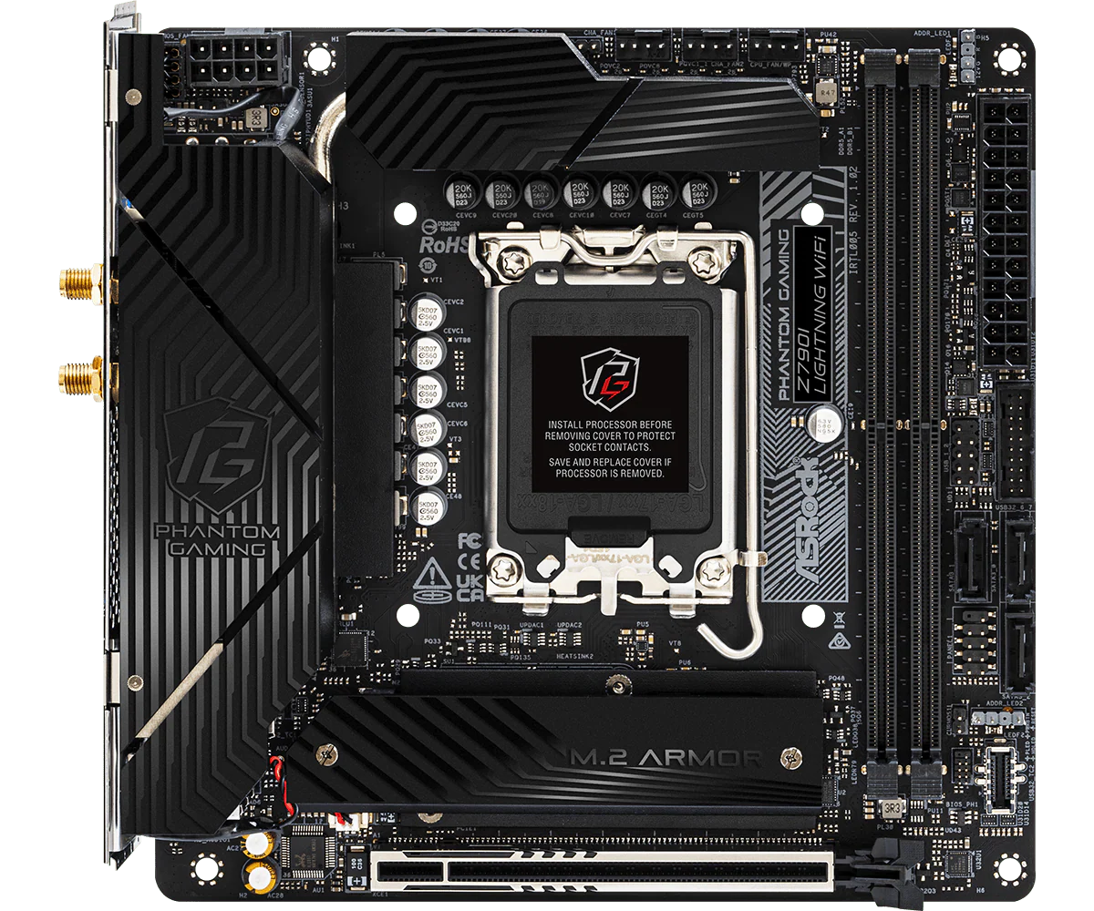 ASRock Phantom Gaming Z690I LIGHTNING WIFI Mini ITX LGA1700 sokkel Intel Z790 - Bundkort