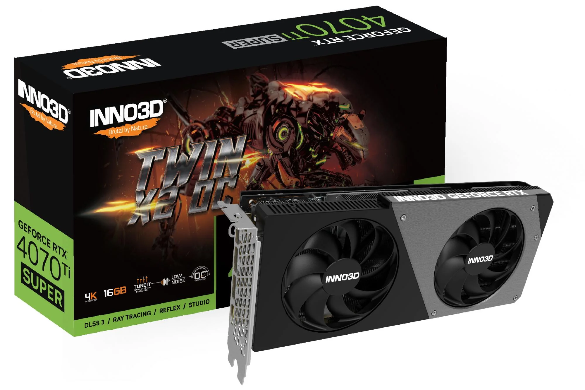 INNO3D GeForce RTX 4070 Ti SUPER TWIN X2 OC. graphics card (DLSS 3. 3x DisplayPort. 1x HDMI 2.1a)