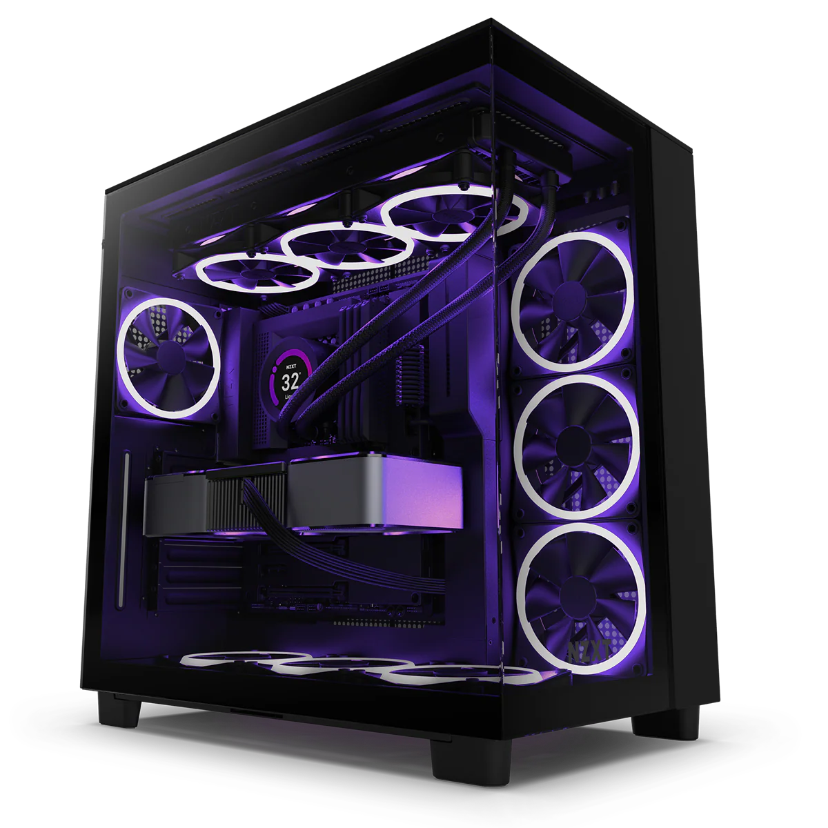 NZXT H9 Flow Schwarzes Zweikammer-Mid-Tower-Gehäuse