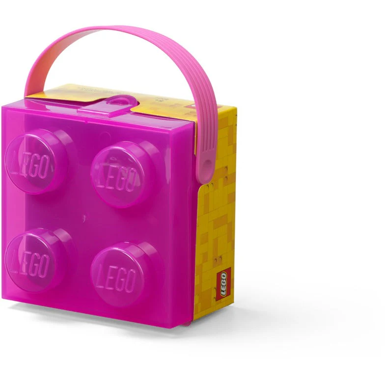 Room Copenhagen LEGO Box with Handle. Storage Box (violet/transparent)