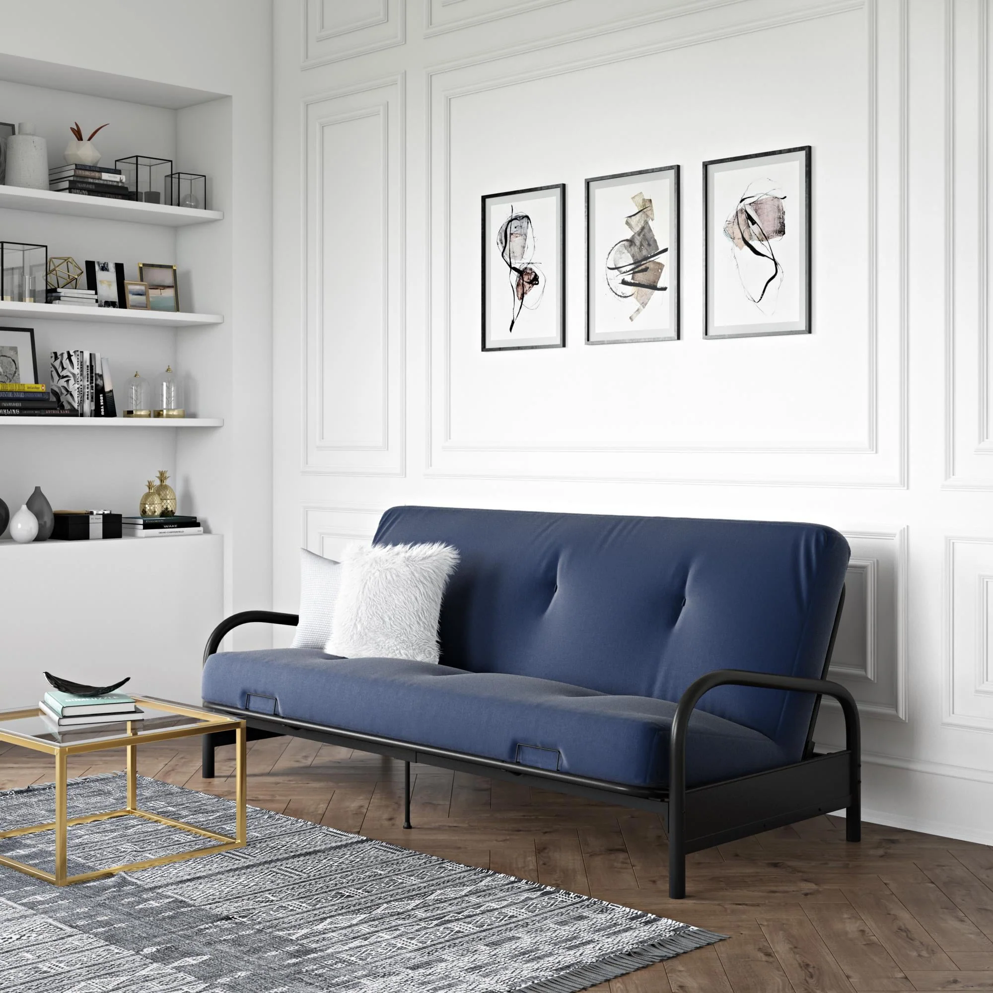 DHP Vermont Metal Futon Frame, Black