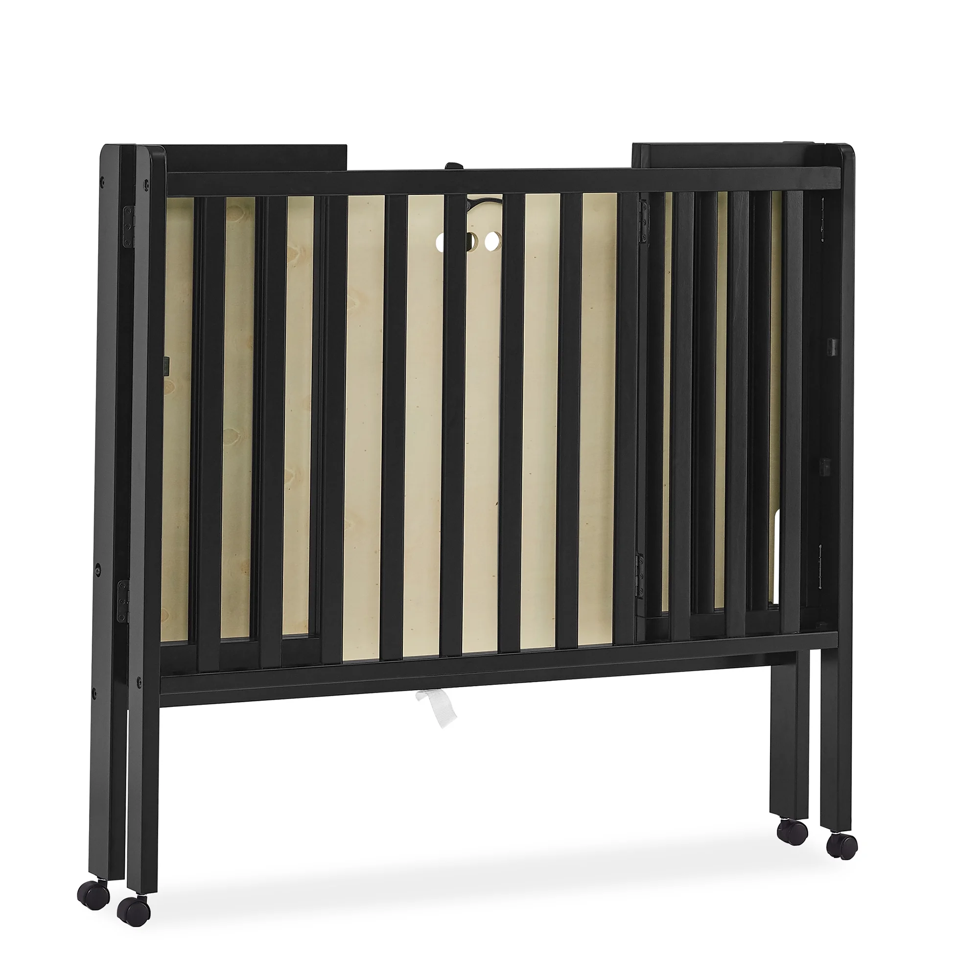 Delta Children Lee Portable Folding Mini Crib with 1.5-Inch Mattress - Greenguard Gold Certified, Bianca White