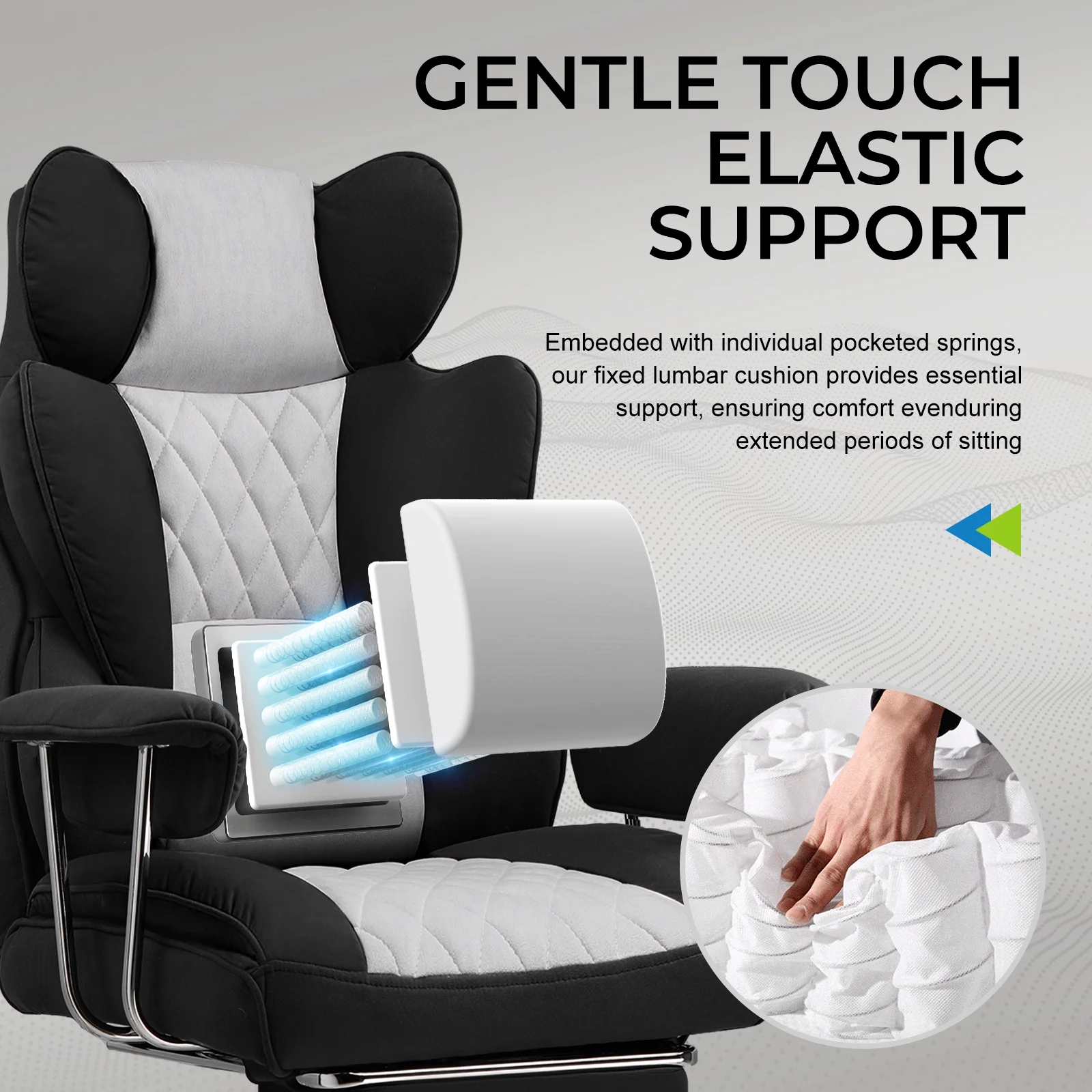 LUCKLIFE Big & Tall Office & Gaming Chair 400LBS Capacity, Wide Ergonomic Seat with Footrest, Adjustable Armrests, Black