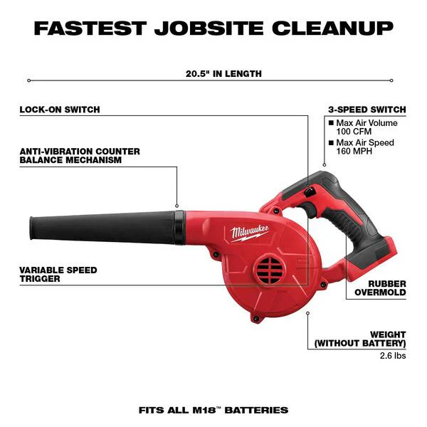 M18 18V Lithium-Ion Cordless Combo Tool Kit (6-Tool) with 3/8 in. Impact Wrench and Blower