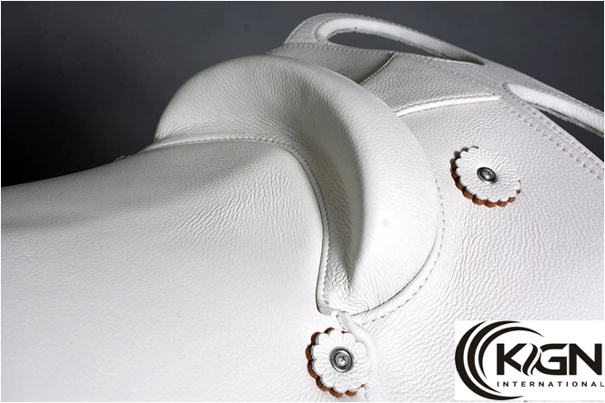 KGN Leather Barrel Racing Horse Saddle, White