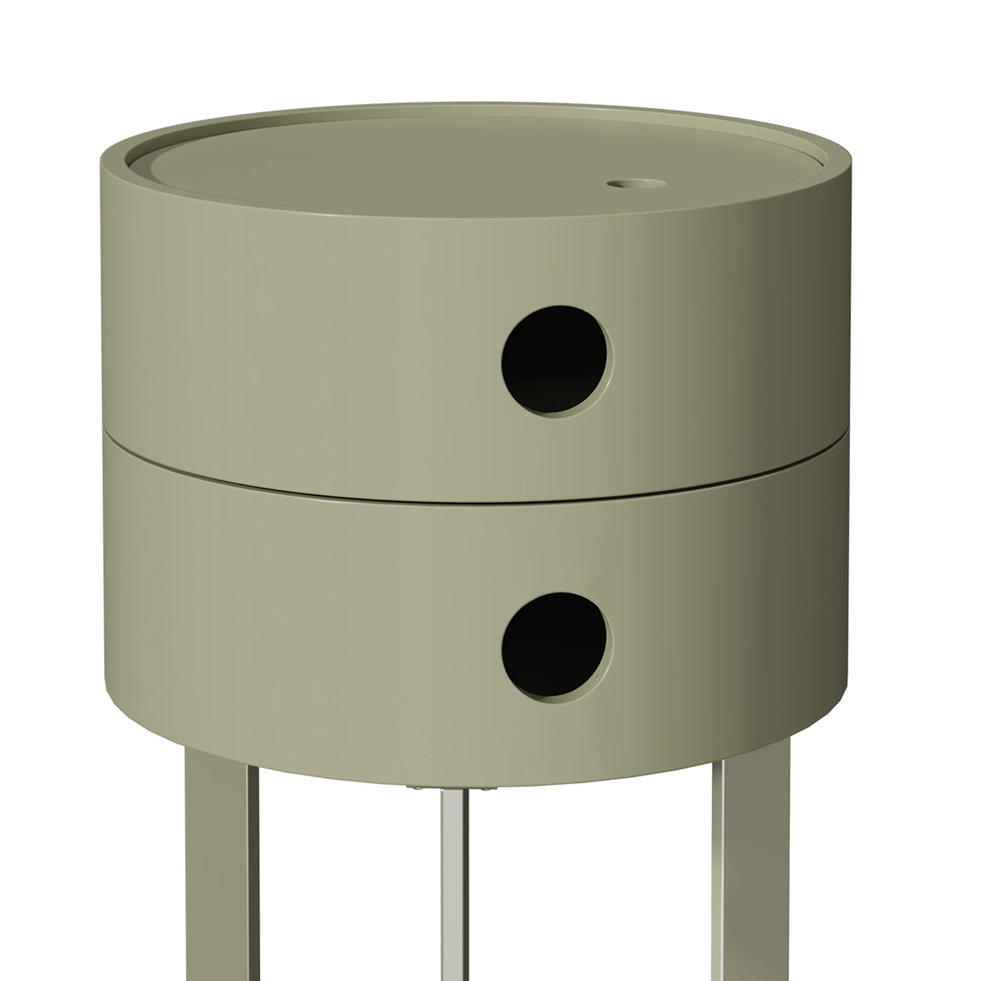 HLR Modern Round Wood Nightstand with Drawer, 2-Tier End Table for Living Room, Bedroom, Black