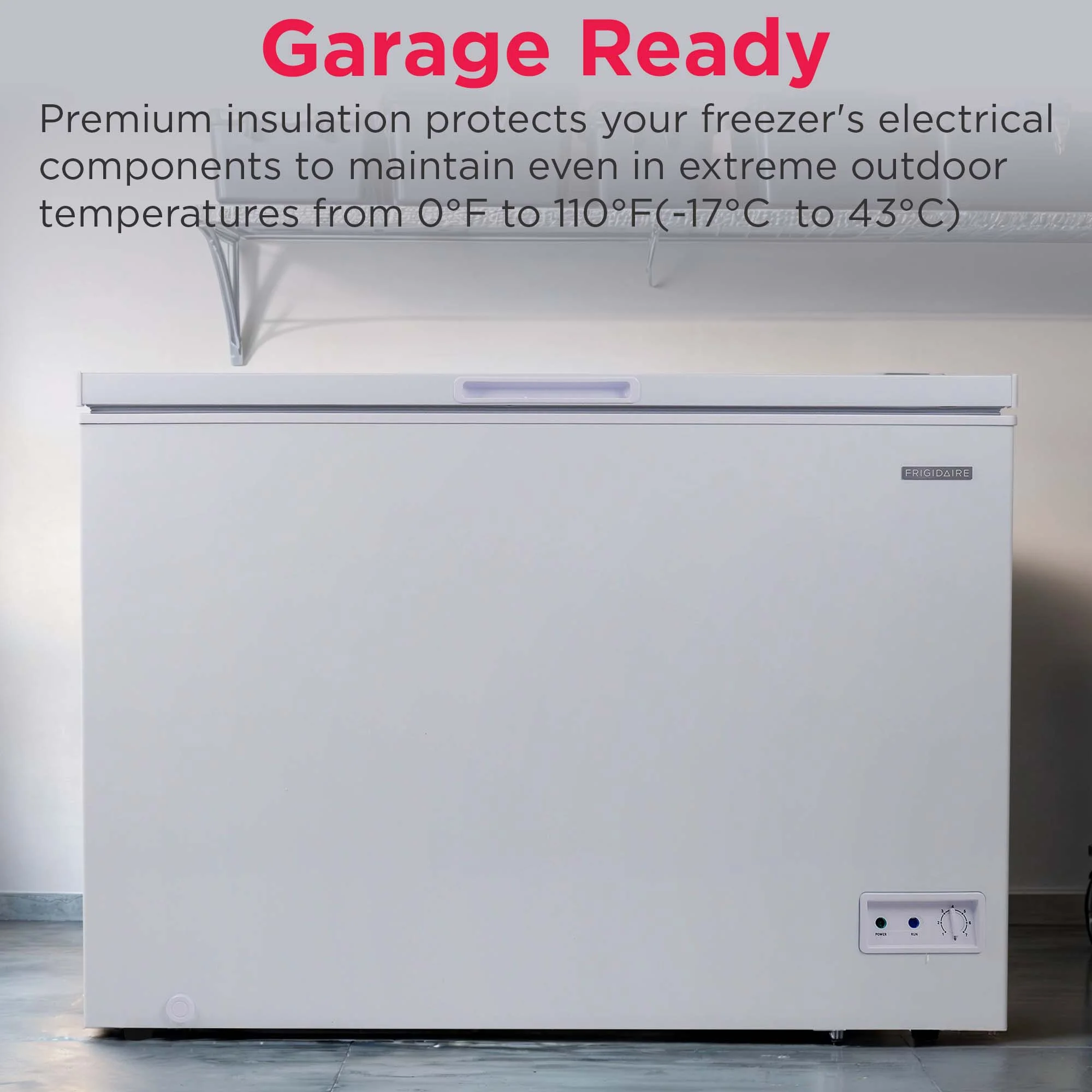 Frigidaire 10.3 Cu. ft. Chest Freezer, Garage Ready, EFRF1005, White