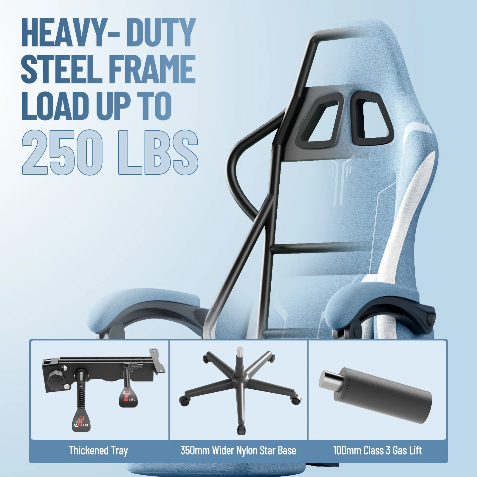 SOONTRANS Gaming Chair for Adults, Velvet Fabric High Back Comfortable Video Game Chair with Footrest and Massage Lumbar Cushion, Racing Computer Desk Chair, Ergonomic Gamer Chair, Black/Grey