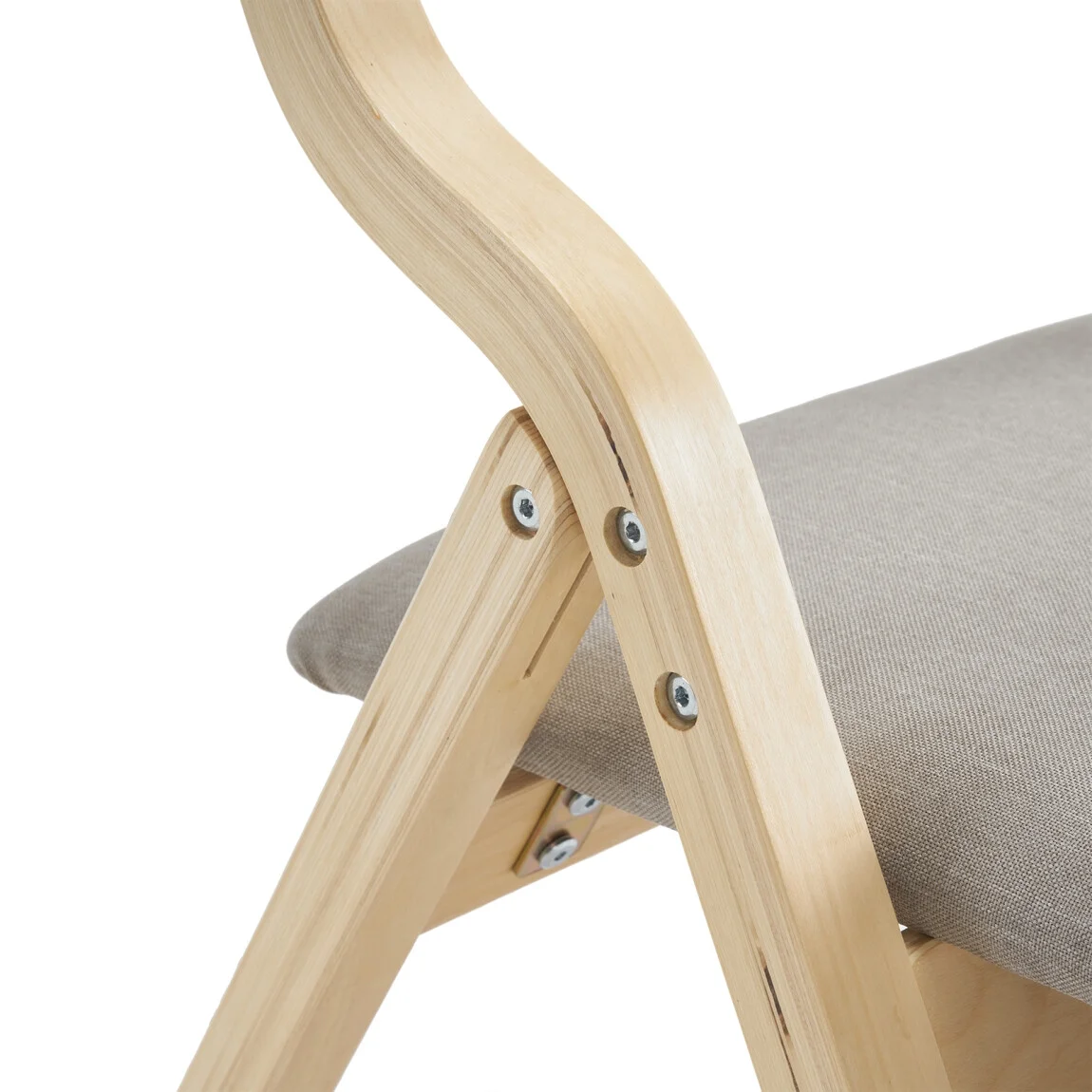 Folding Chairs 2 Pack Wooden Folding Chairs with Padded Seats and Back, Portable Stackable Dining Chairs Set of 2 Folding Chairs Ideal for Kitchen Office Wedding Party Picnic, Khaki