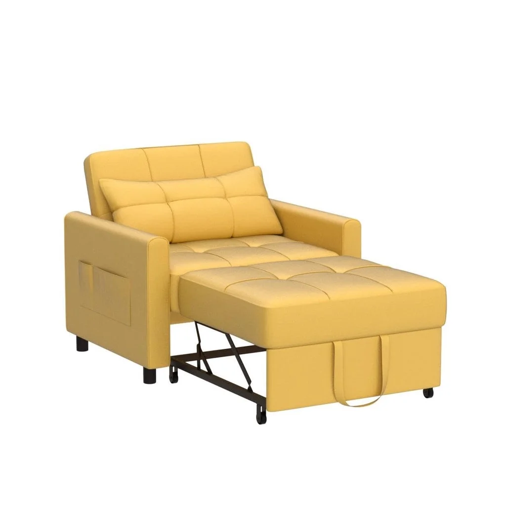 Convertible Sleeper Chair, Aiho 3-in-1 Convertible Sofa Bed Recliner Chair with Pull Out Couch - Dark Gray