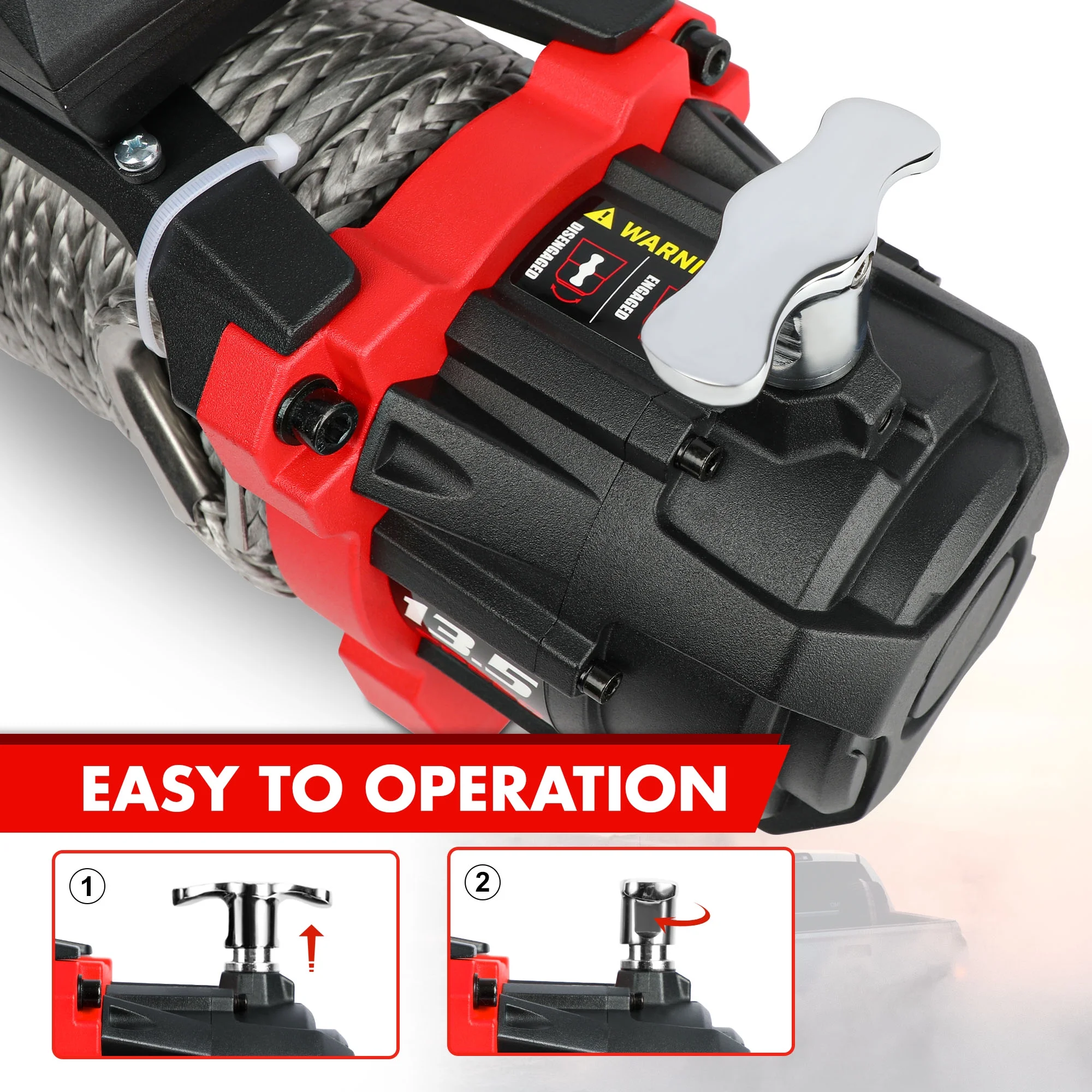 X-BULL Electric Winch 13500lb Load Capacity 12V DC Power Towing Truck Off-Road 2 in 1 Wireless Remote