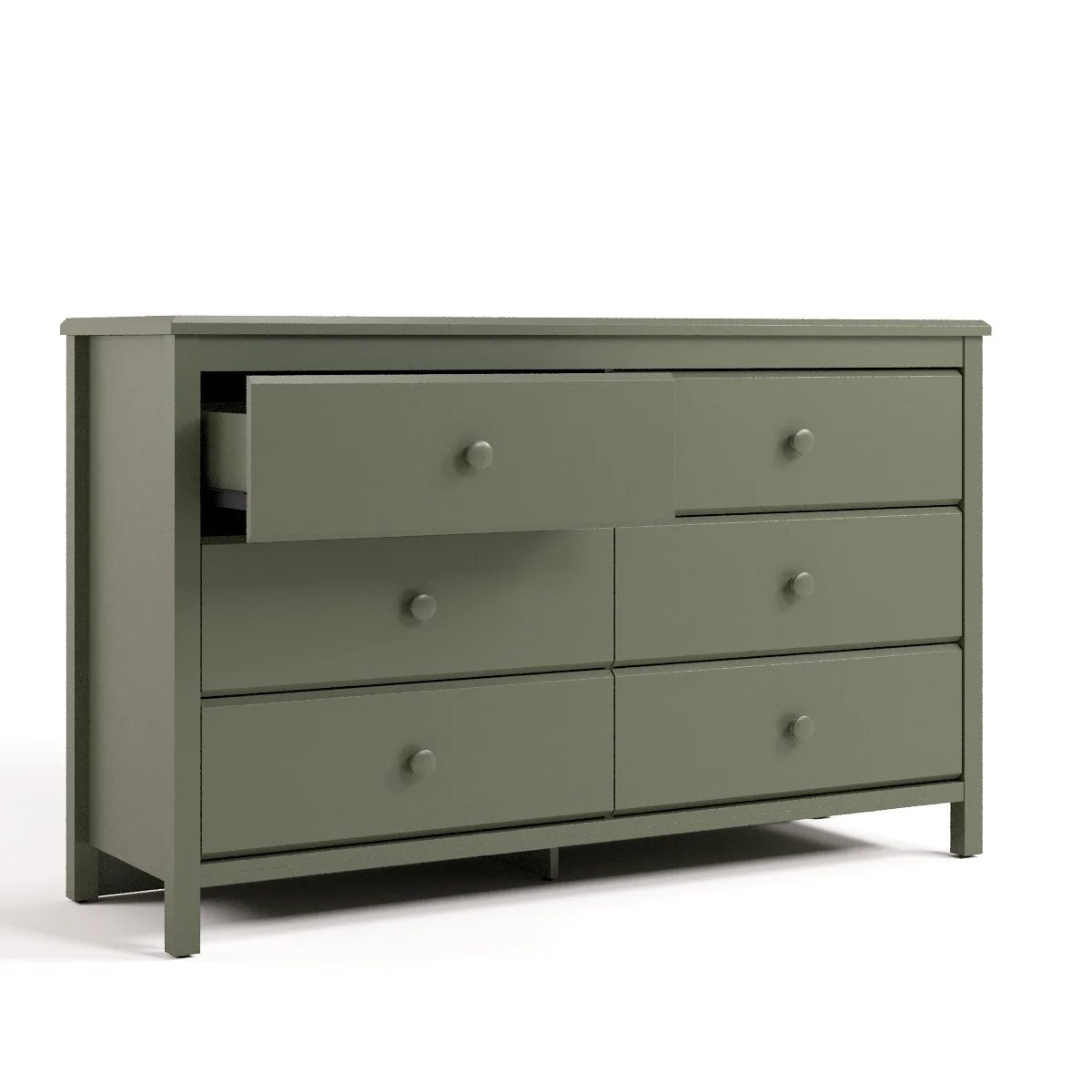 Storkcraft Alpine 6 Drawer Nursery Double Dresser, Olive