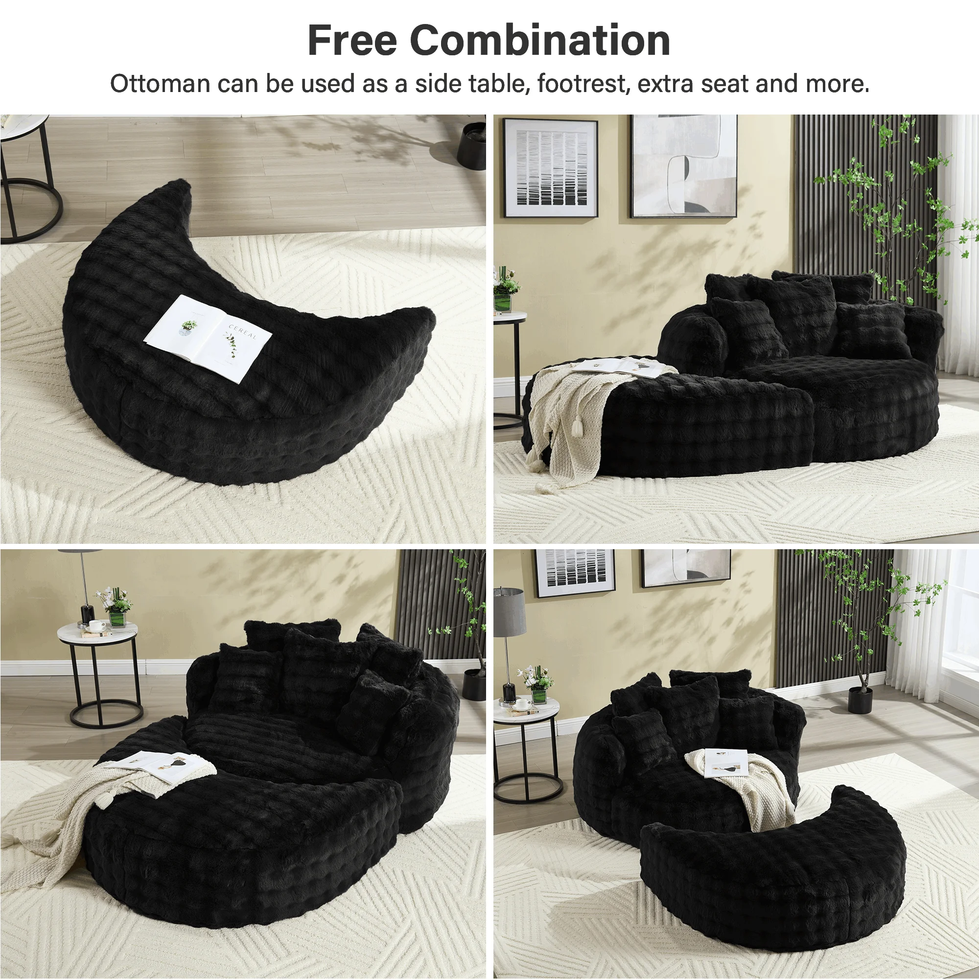 Wiilayok 58'' Oversized Chaise Lounge Chair Indoor,Thickened Backrest Sleeper Sofa Couch with Soft Pillows for Living Room, Gray