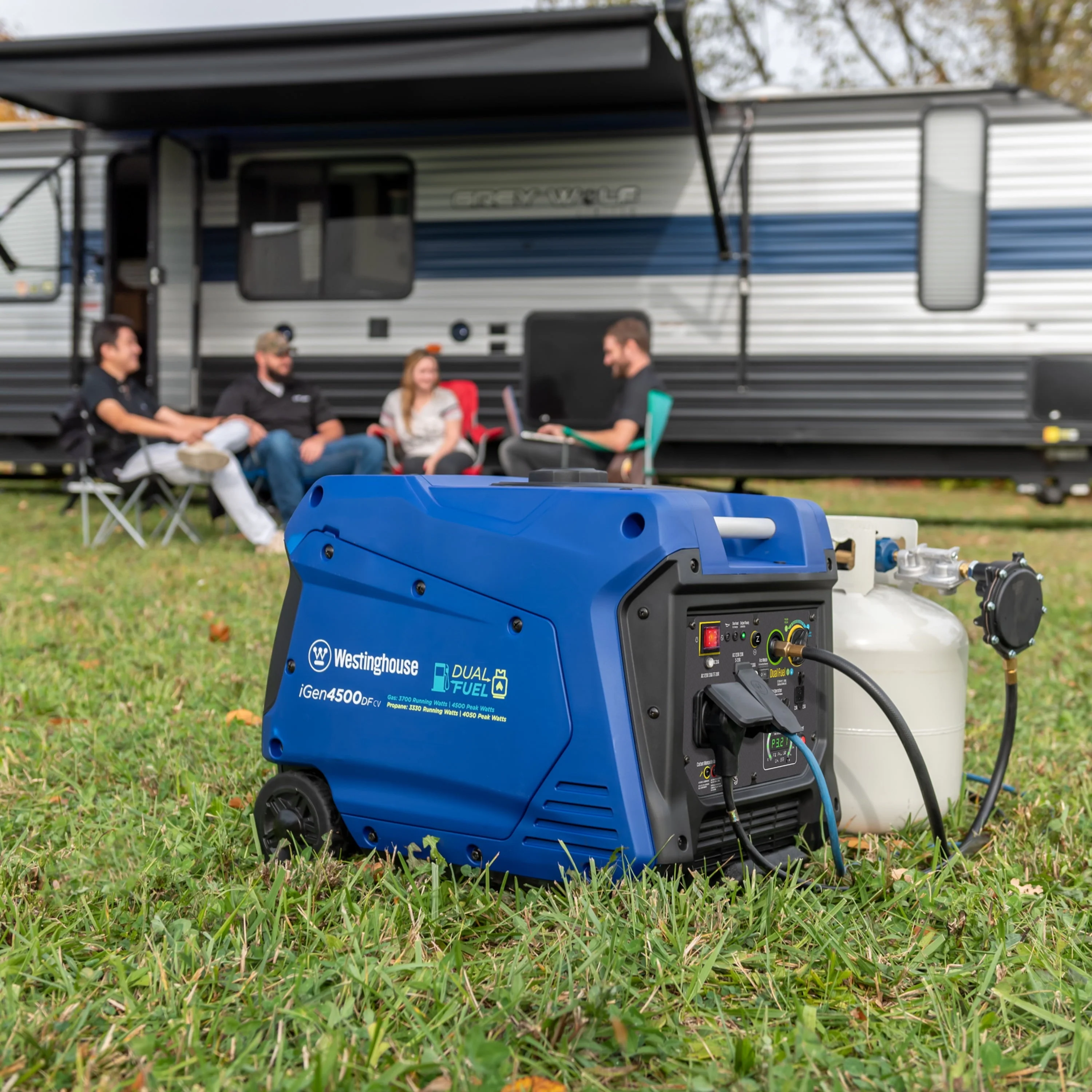 Westinghouse 4500 Peak Watt Portable Dual Fuel Inverter Generator, Recoil Start, Gas/Propane