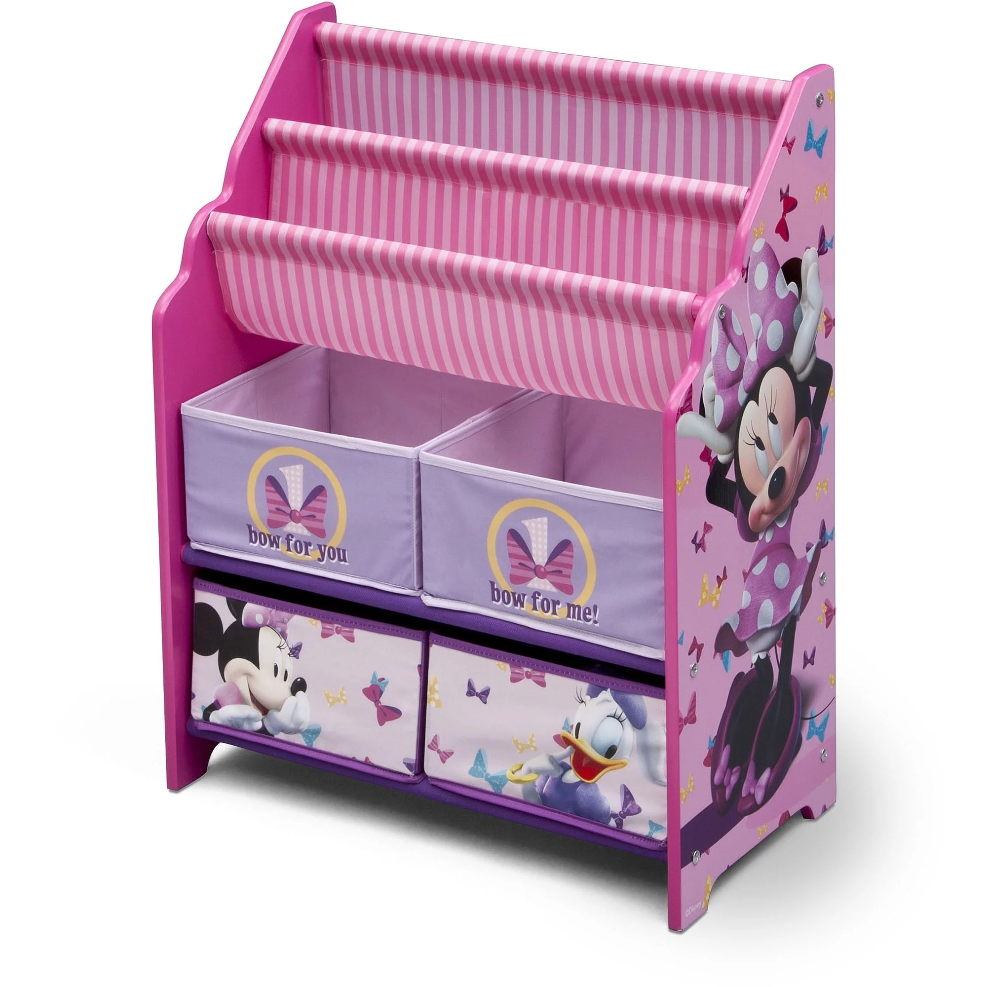 Disney Minnie Mouse Book & Toy Organizer by Delta Children, Greenguard Gold, Cube Bookcase