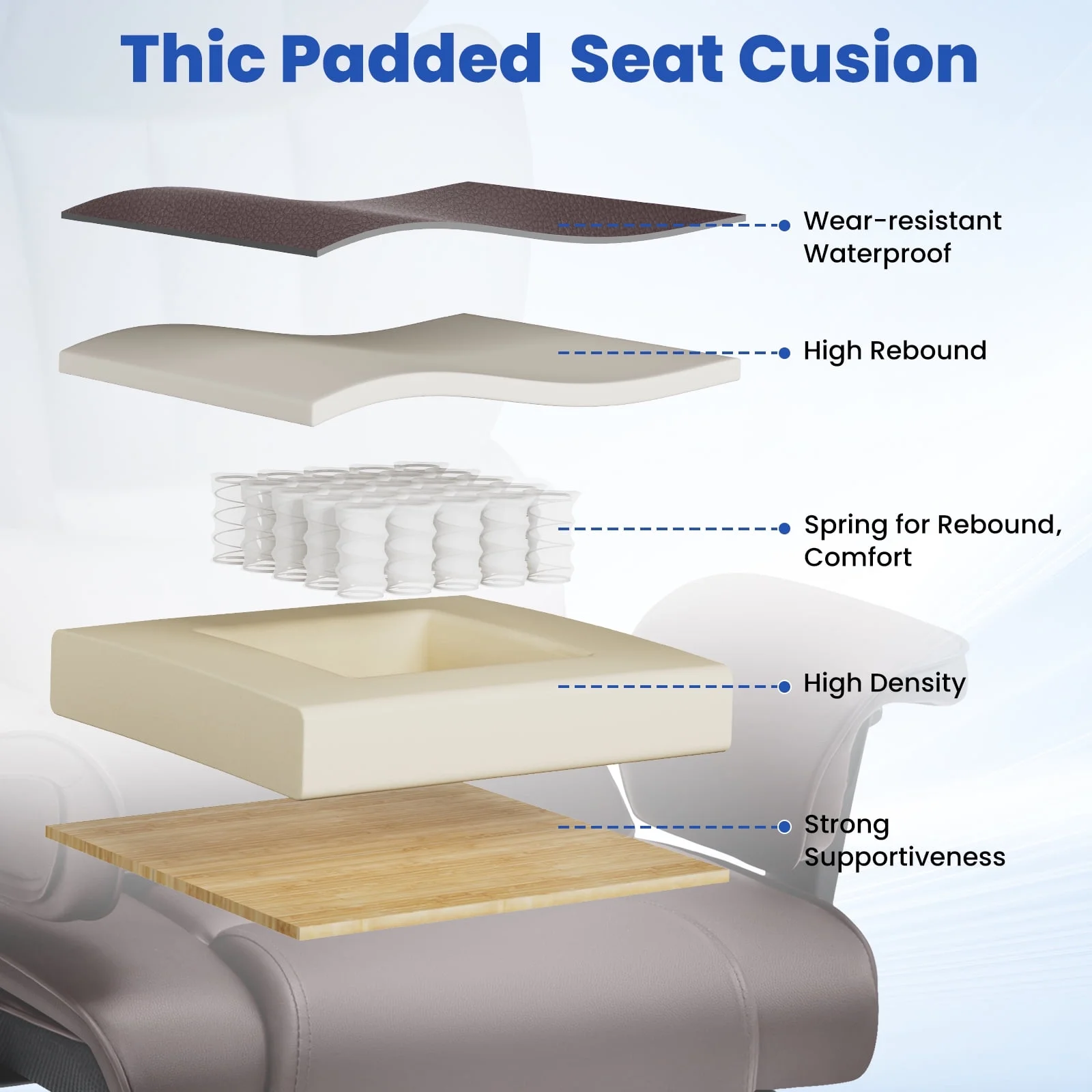 Hoffree Big and Tall Fabric Office Chair 450lbs, Executive Desk Chair with Massage Ergonomic  Computer Chair with Footrest Reclining Desk Office Chair with Lumbar Support for Home Office