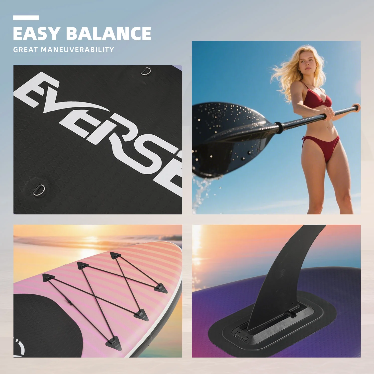 MSEASFREE 10' Inflatable Stand up Paddle Board,with Premium SUP Paddle Board Accessories,Non-Slip Comfort Deck for Youth & Adults