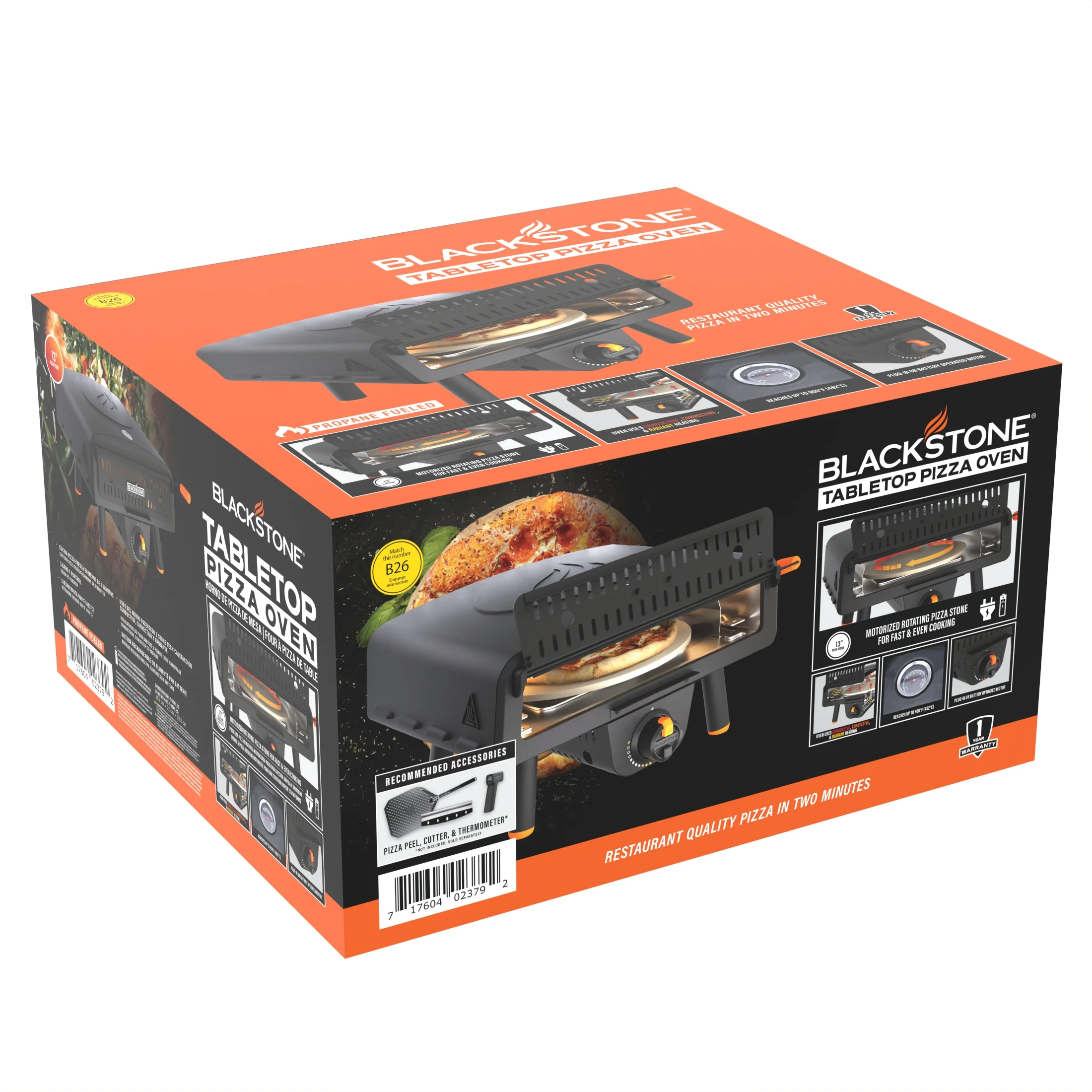 Blackstone Outdoor Tabletop Propane Pizza Oven with 13�?Rotating Pizza Stone