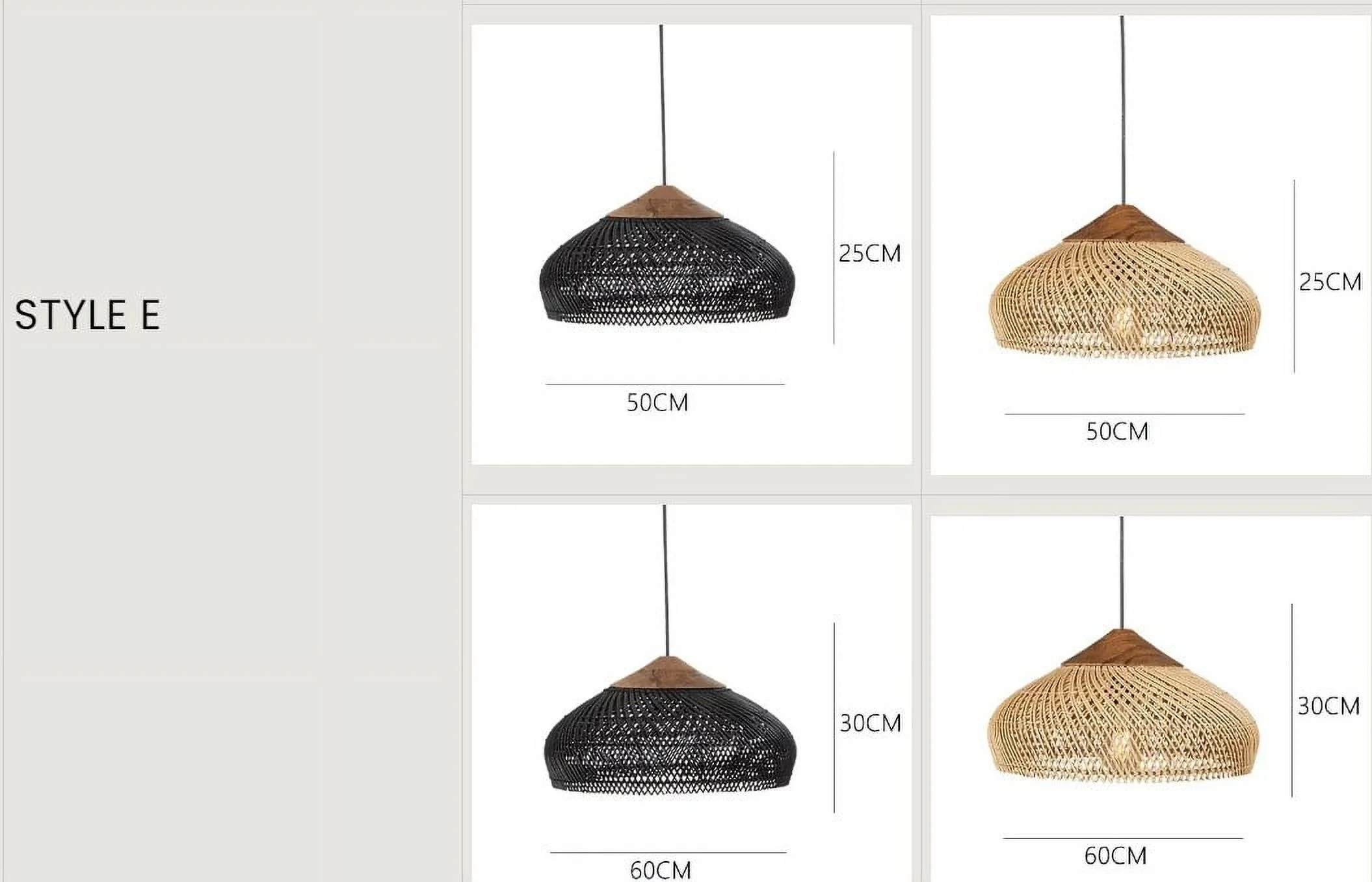 Arturesthome Japanese Style Wabi-sabi Style Rattan Pendant lampshade
