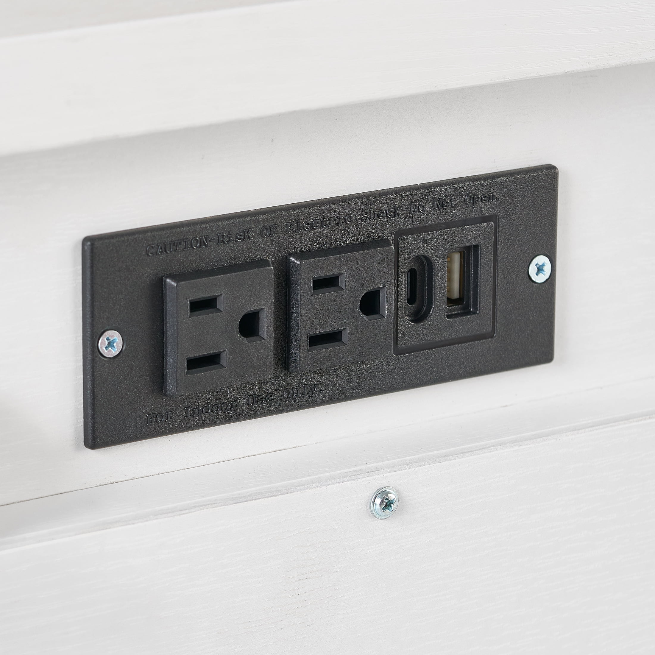 Better Homes & Gardens Lillian Fluted 2-Drawer Nightstand with USB, Natural Pine