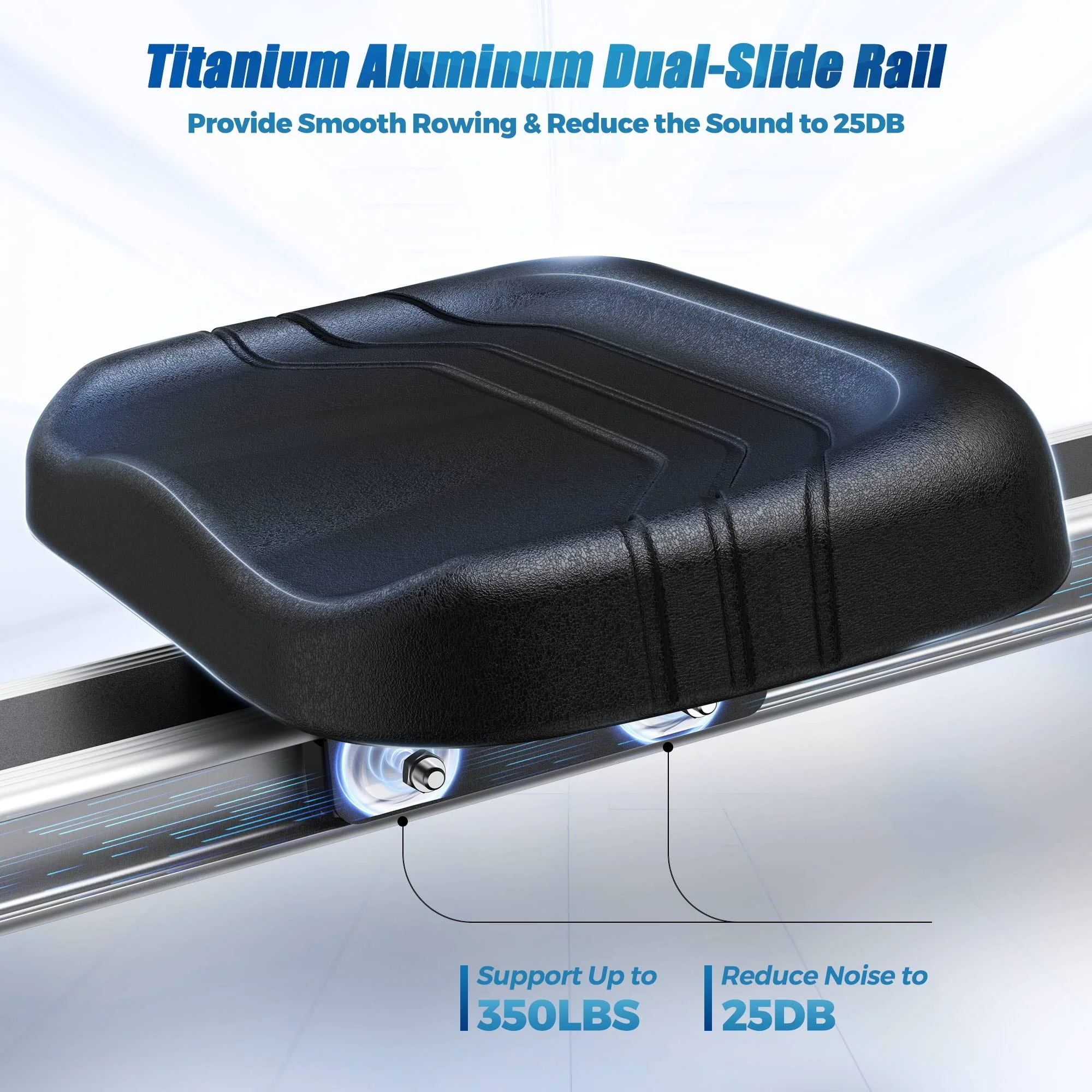 UPGO Magnetic Rowing Machine 350 LB Weight Capacity - Foldable Rower for Home Use with LCD Monaitor, Tablet Holder and Comfortable Seat Cushion