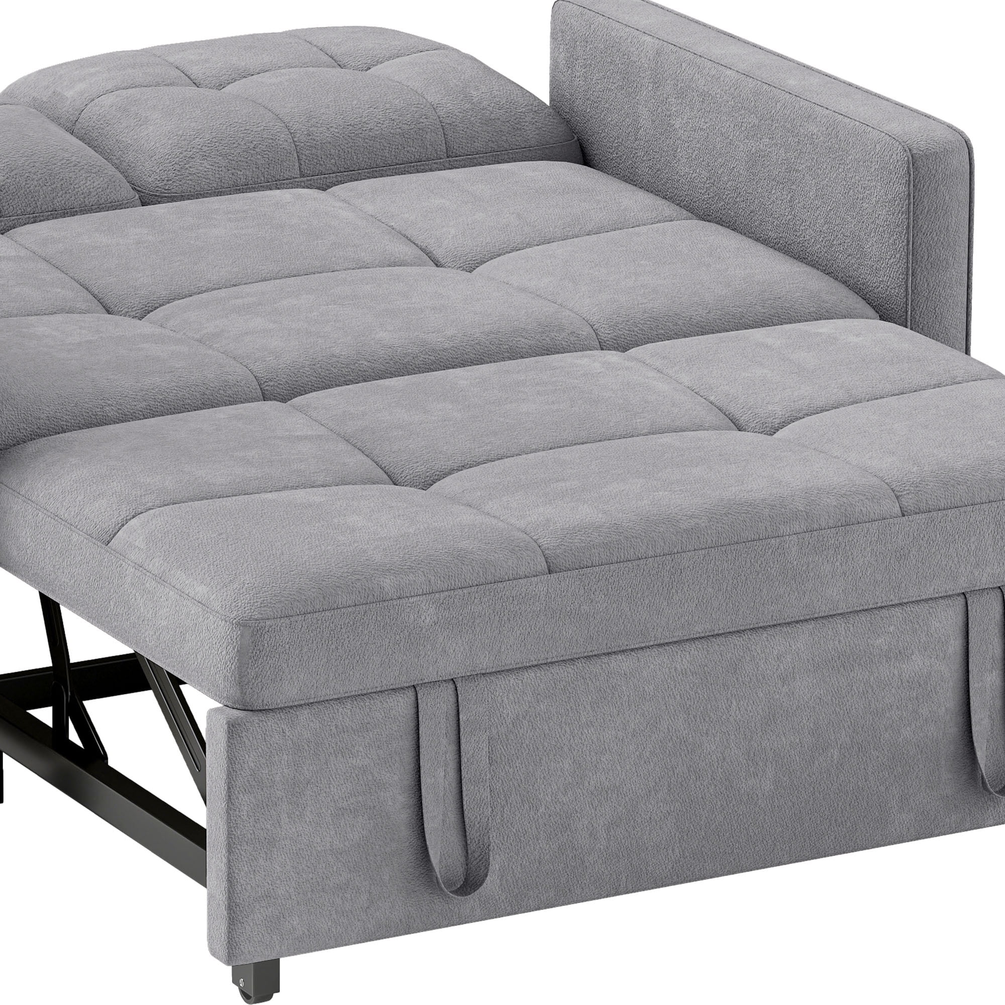 Dextrus  3-in-1 Convertible Futon Sofa Bed, Modern Sleeper Sofa with Pull-Out Bed for Small Place, Beige