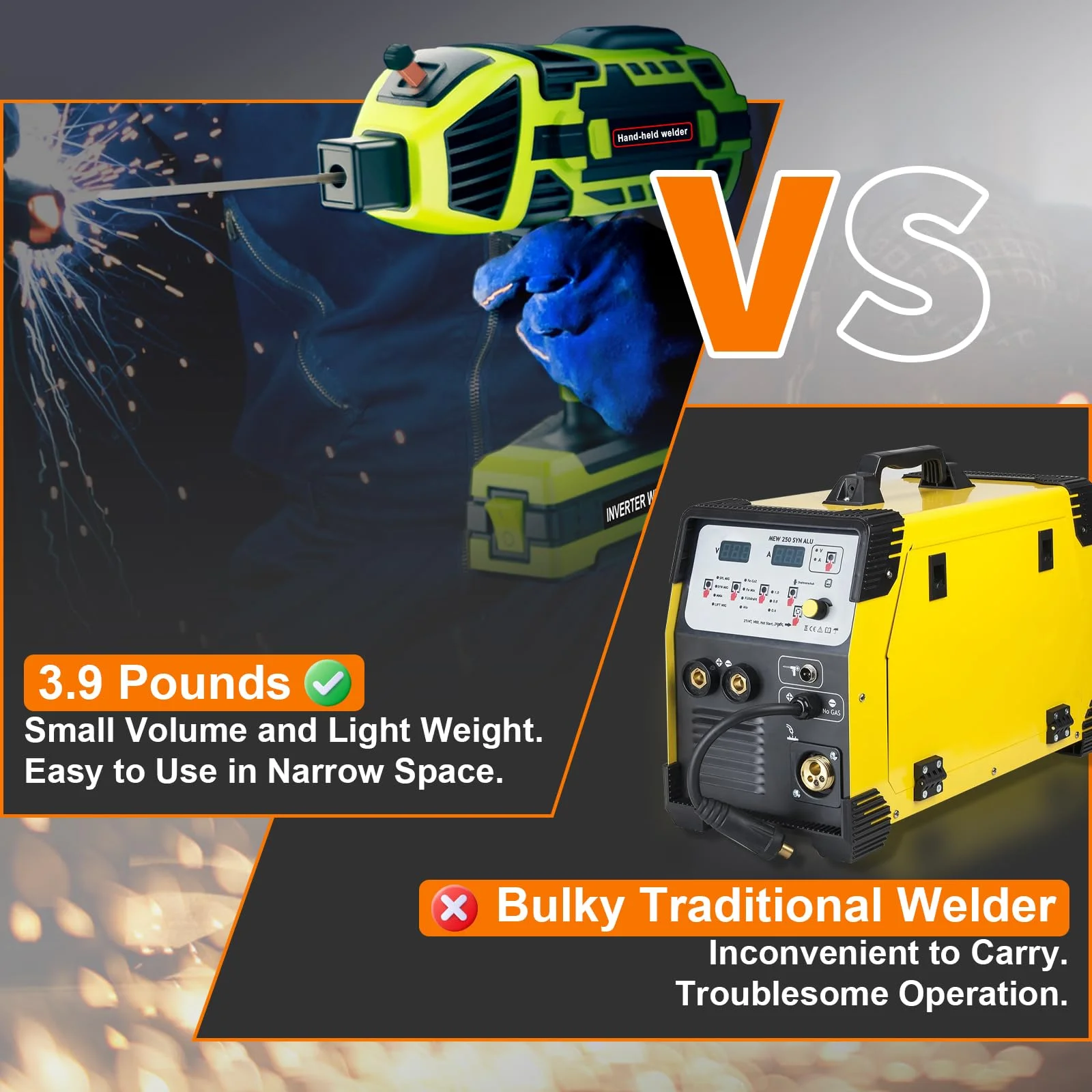 YesRight Handheld Welding Machine 110V 120Amp Portable ARC Welder with Digital Display