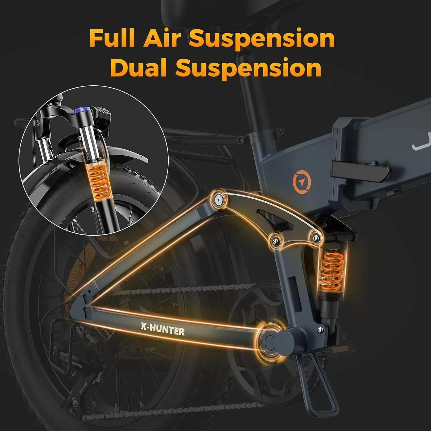 Jasion X-Hunter Electric Bike for Adults, 750W Motor Electric Bicycle with 48V 13AH Removable Battery, 20