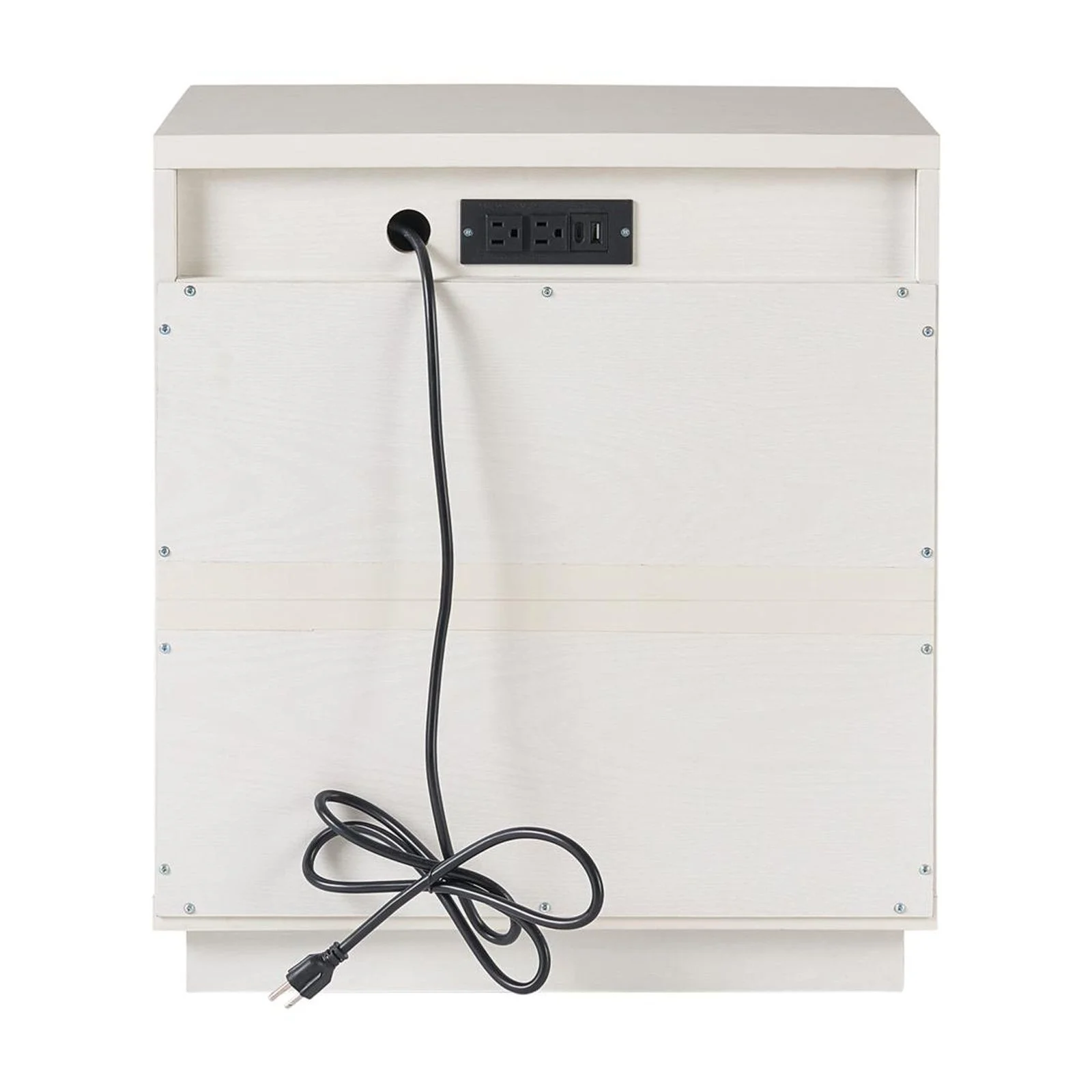 Better Homes & Gardens Lillian Fluted 2-Drawer Nightstand with USB, Natural Pine