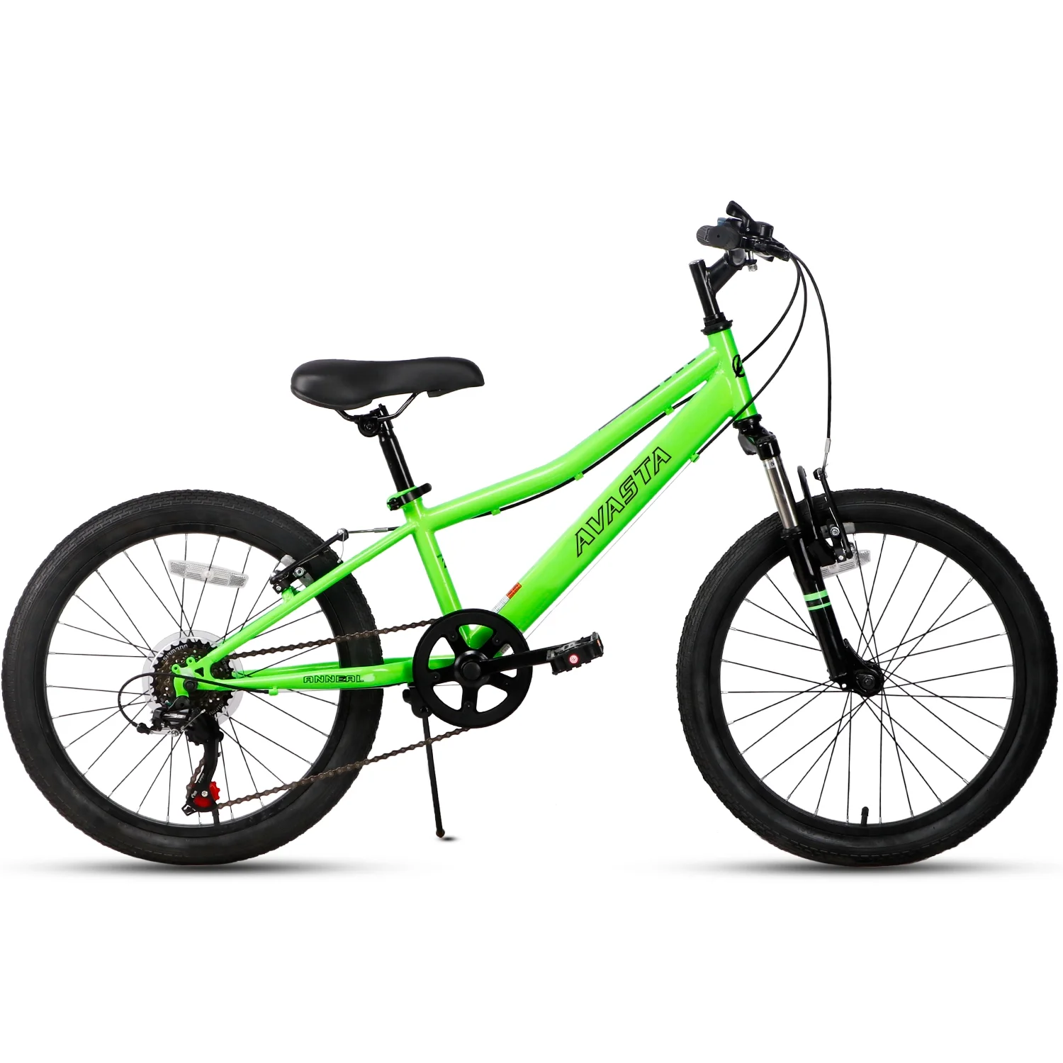 AVASTA 20'' Big Kids Mountain Bike for Age 6 7 8 9 10 11 12 Years Old Boys Girls Teen with Suspension Fork Front & Rear Dual Hand Brakes 6 Speeds Drivetrain, Cyan