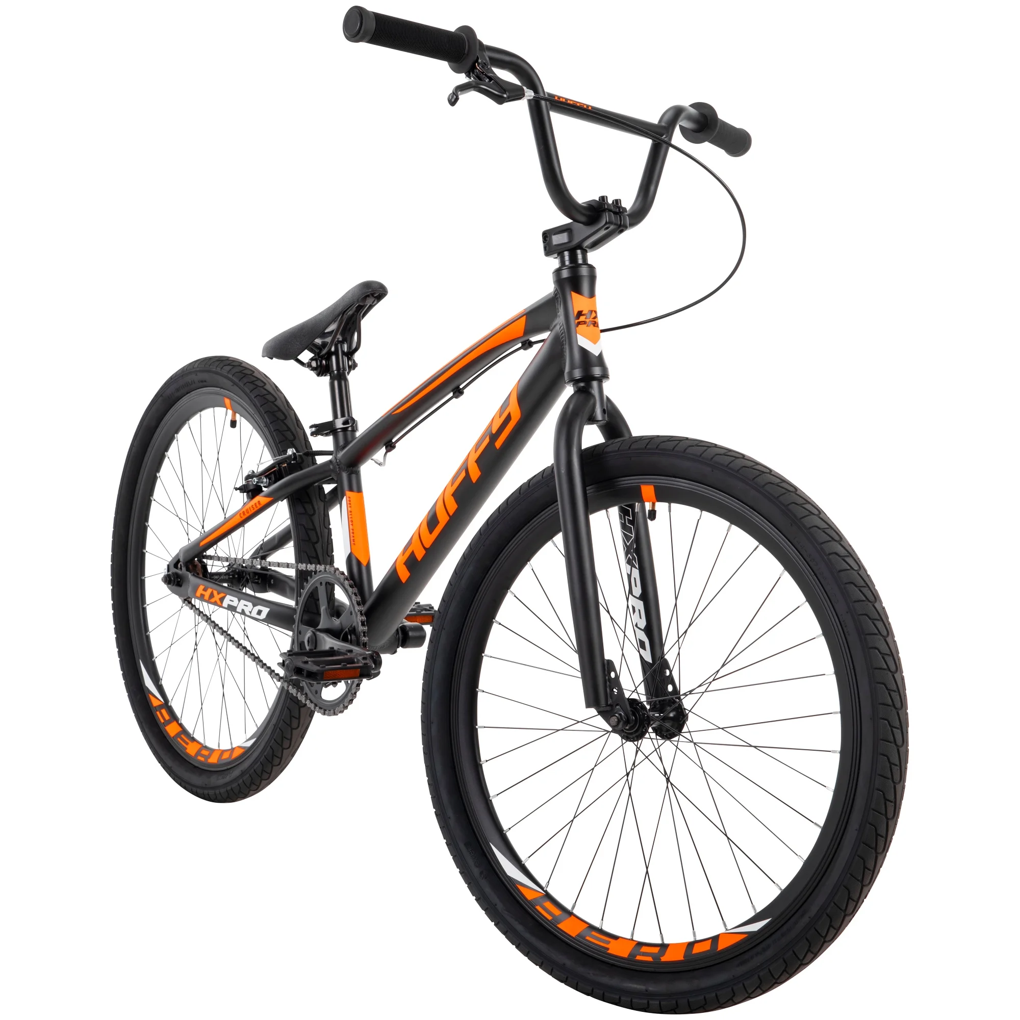 HX Pro Cruiser 24-inch Aluminum BMX Bike for Boys, Black/Orange