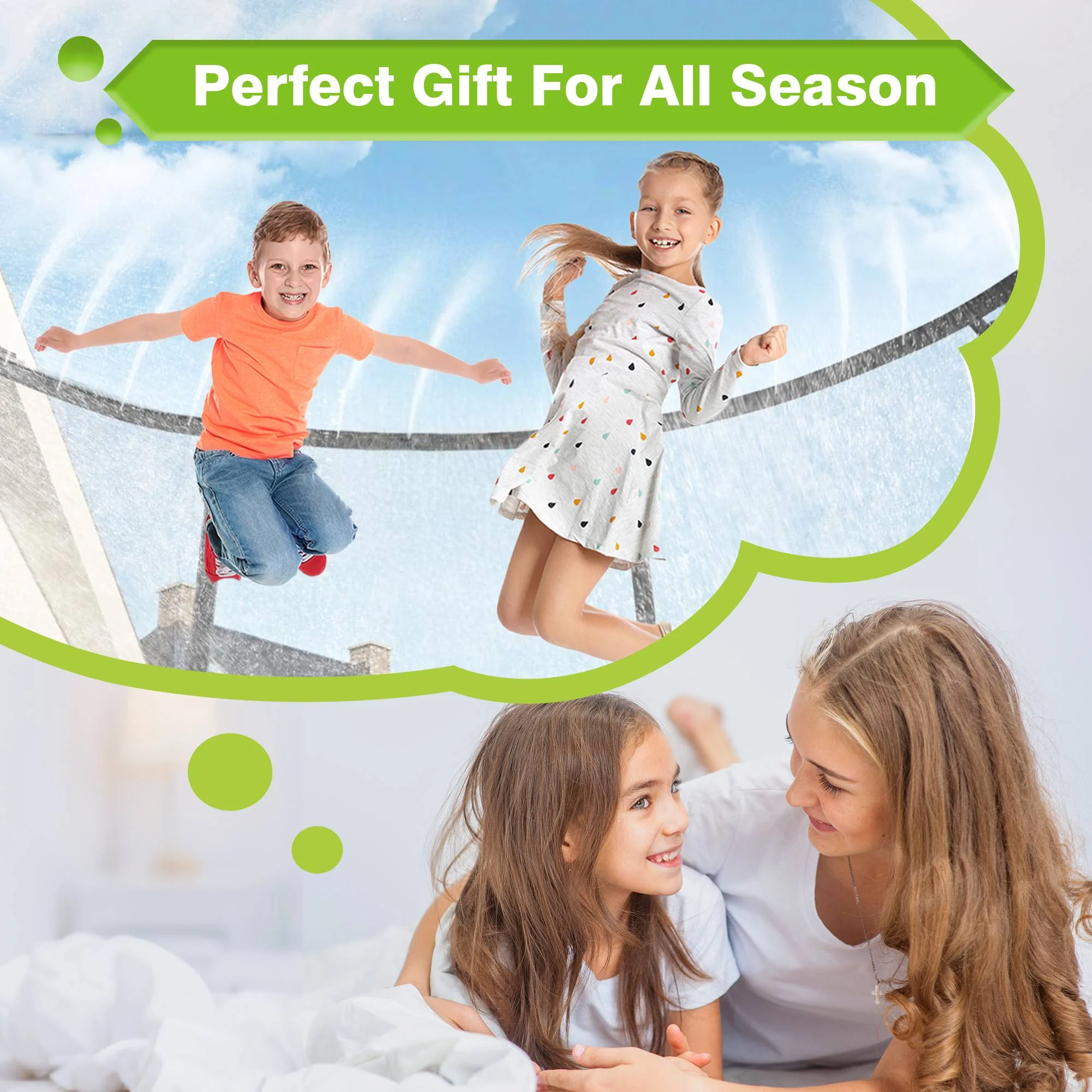 GVDV 16FT Outdoor Trampoline for Kids & Adults, Recreational Trampoline w/Ladder & Safety Net