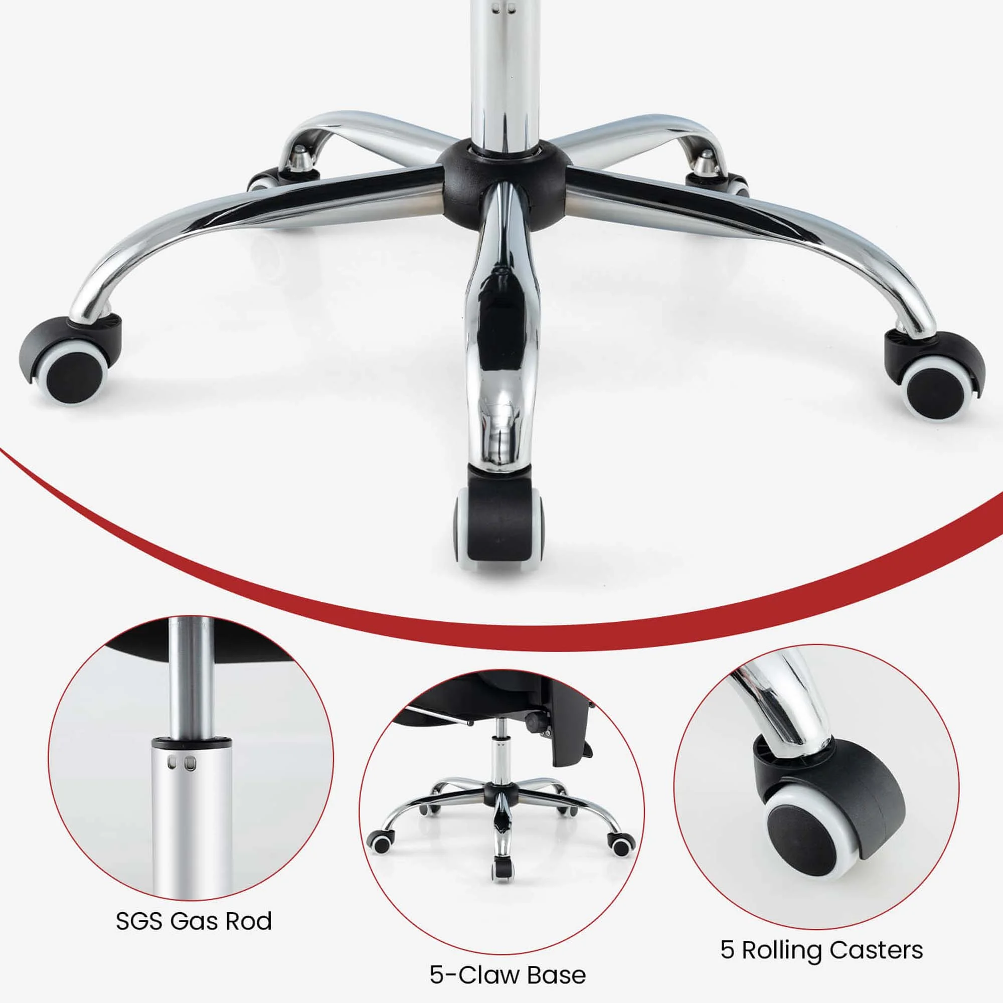 Costway Ergonomic Mesh Office Chair with Footrest Height-Adjustable & Tilting Backrest