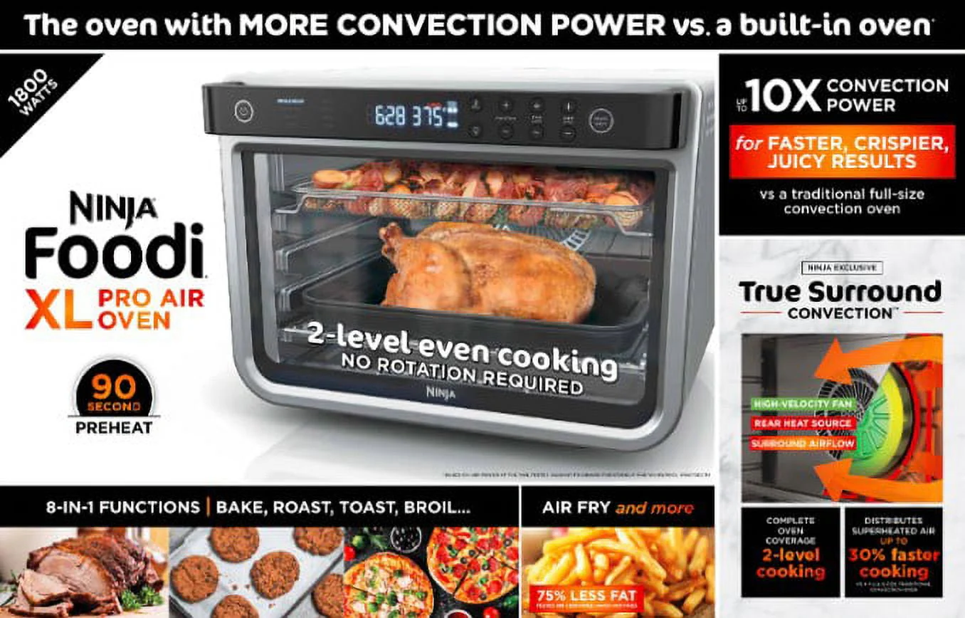 Ninja® Foodi™ 8-in-1 XL Pro Air Fry Oven, Large Countertop Convection Oven, DT200