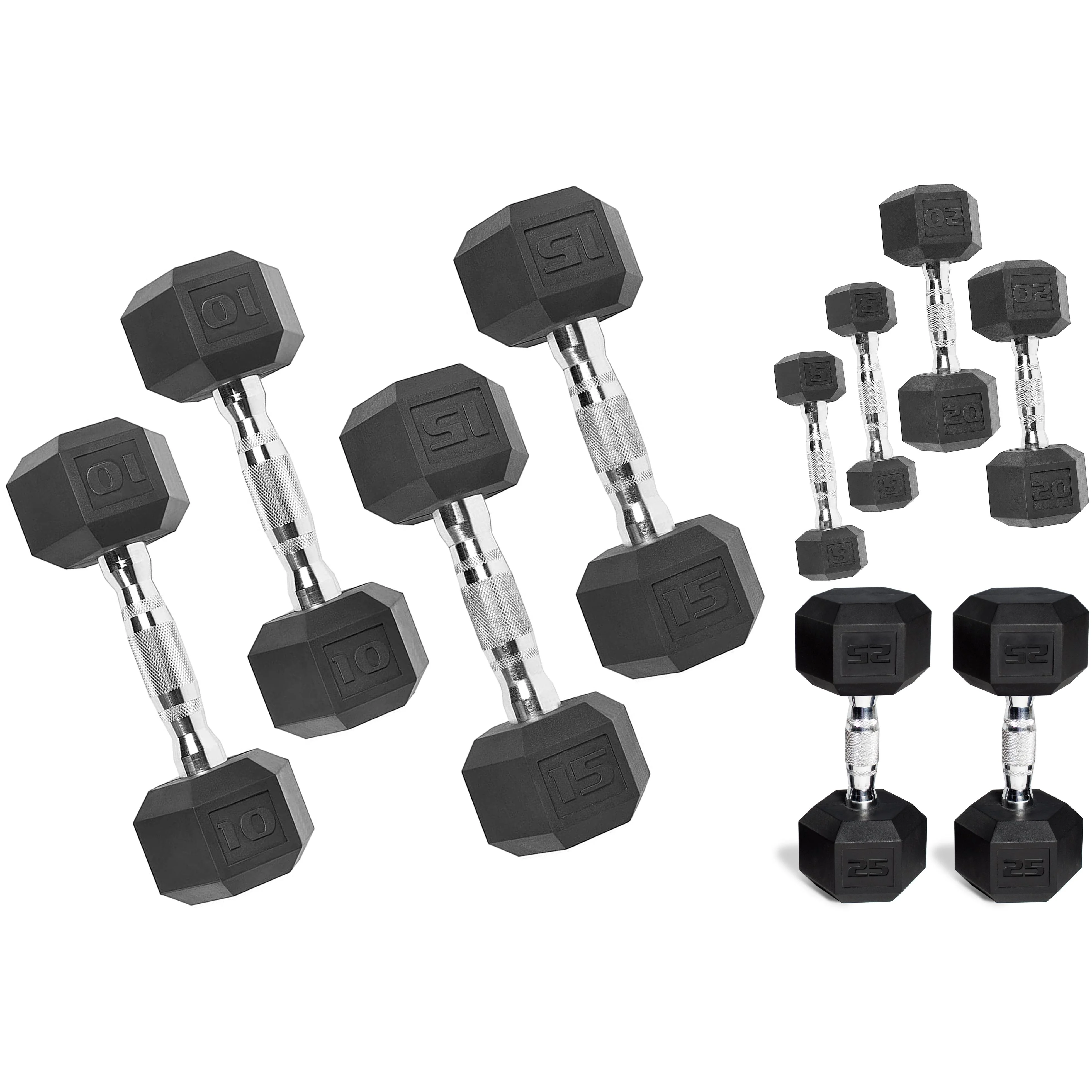 CAP 150lb Rubber Hex Dumbbell Set