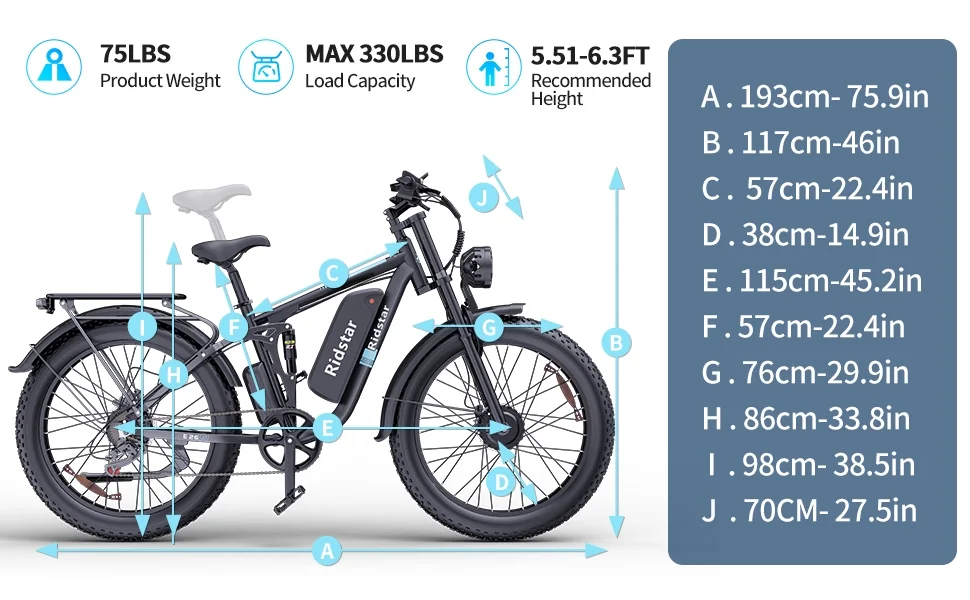 Dual Motor PEAK 3000W Electric Bike for Adults,31mph 48V 23Ah Electric Bicycle,26