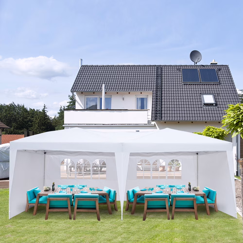 Zimtown 10'x20' Ez Pop up Backyard Canopy Heavy Duty Blue W/6 Sides