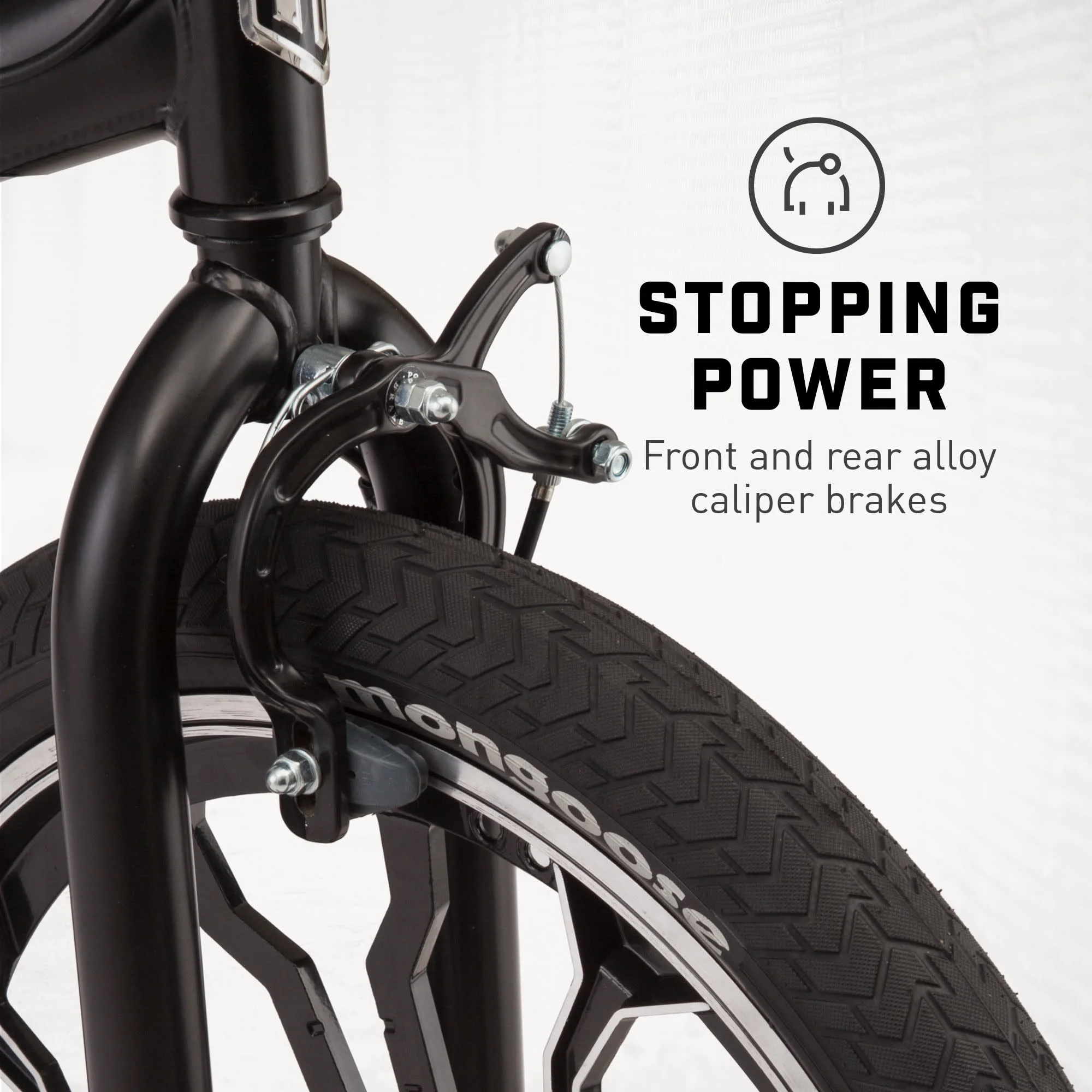 Mongoose Rebel Kids BMX Bike, 20-in. Wheels, Children & Tweens Ages 7-13, Black Bicycle