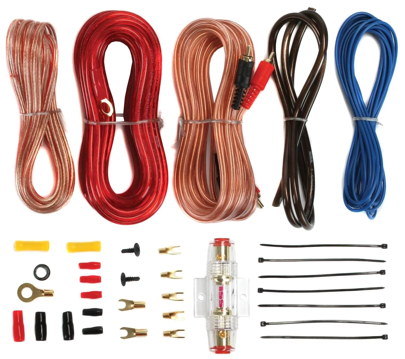 BOSS Audio R1004 Riot 400W 4 Channel Car Power Amplifier Mosfet w/ 8 Ga Amp Kit