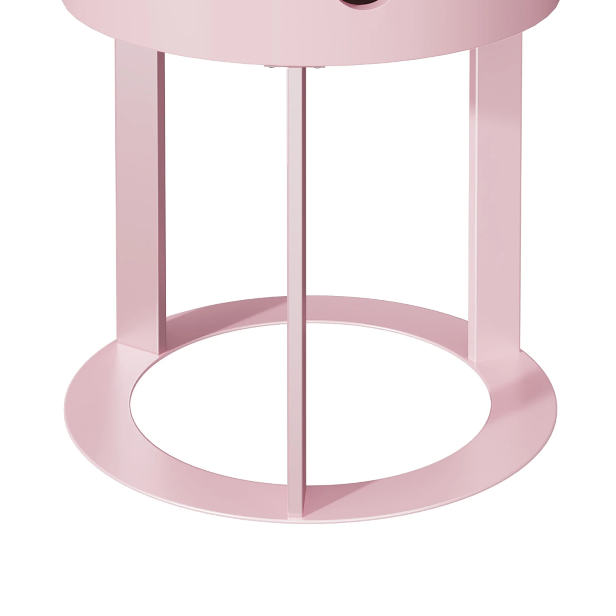 HLR Modern Round Wood Nightstand with Drawer, 2-Tier End Table for Living Room, Bedroom, Black